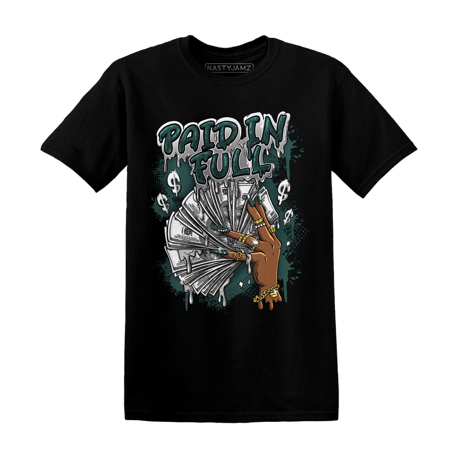 Oxidized Green 4s T Shirt Match Paid In Full - NastyJamz