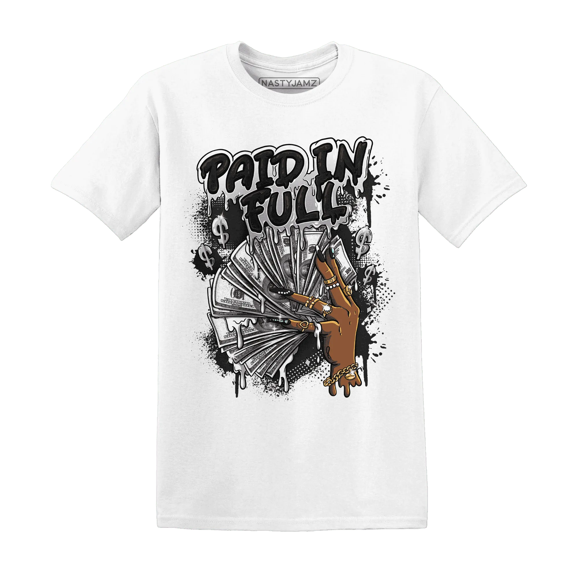 White-Thunder-4s-T-Shirt-Match-Paid-In-Full