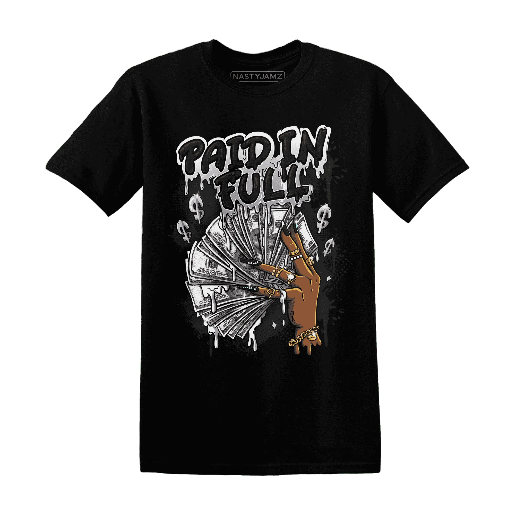 White-Thunder-4s-T-Shirt-Match-Paid-In-Full