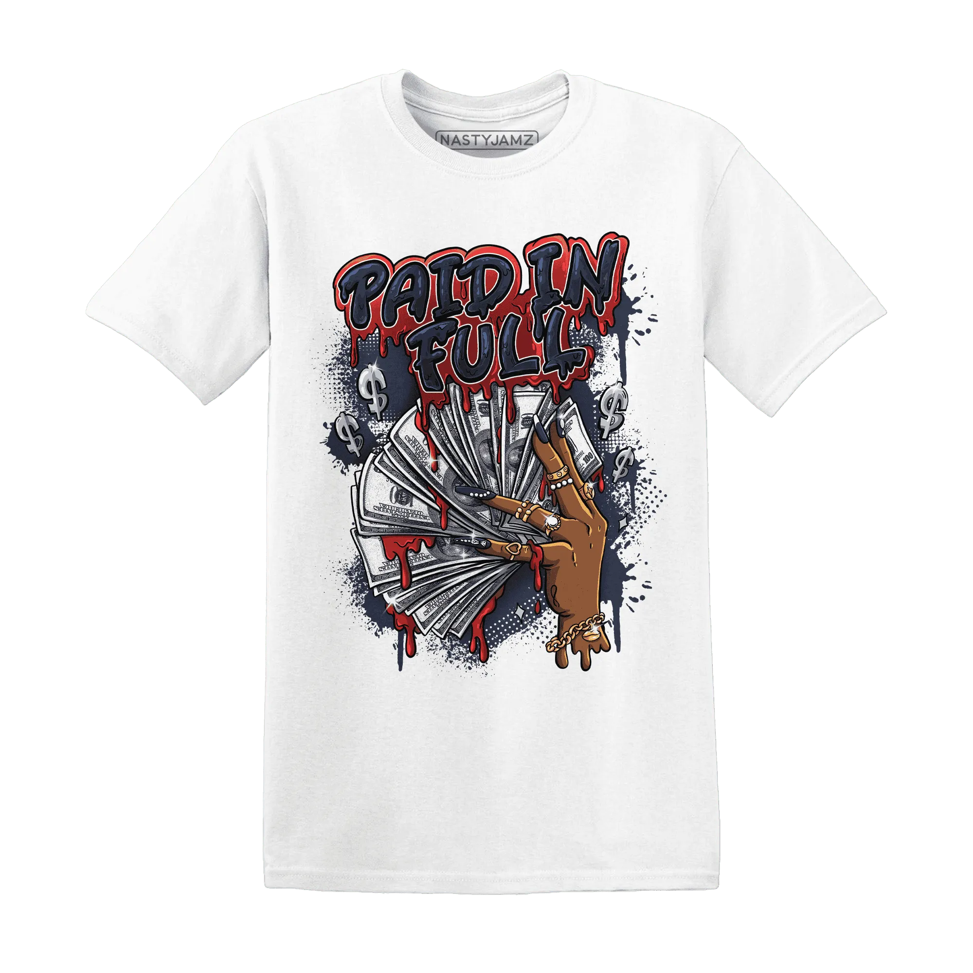 White-Navy-6s-T-Shirt-Match-Paid-In-Full