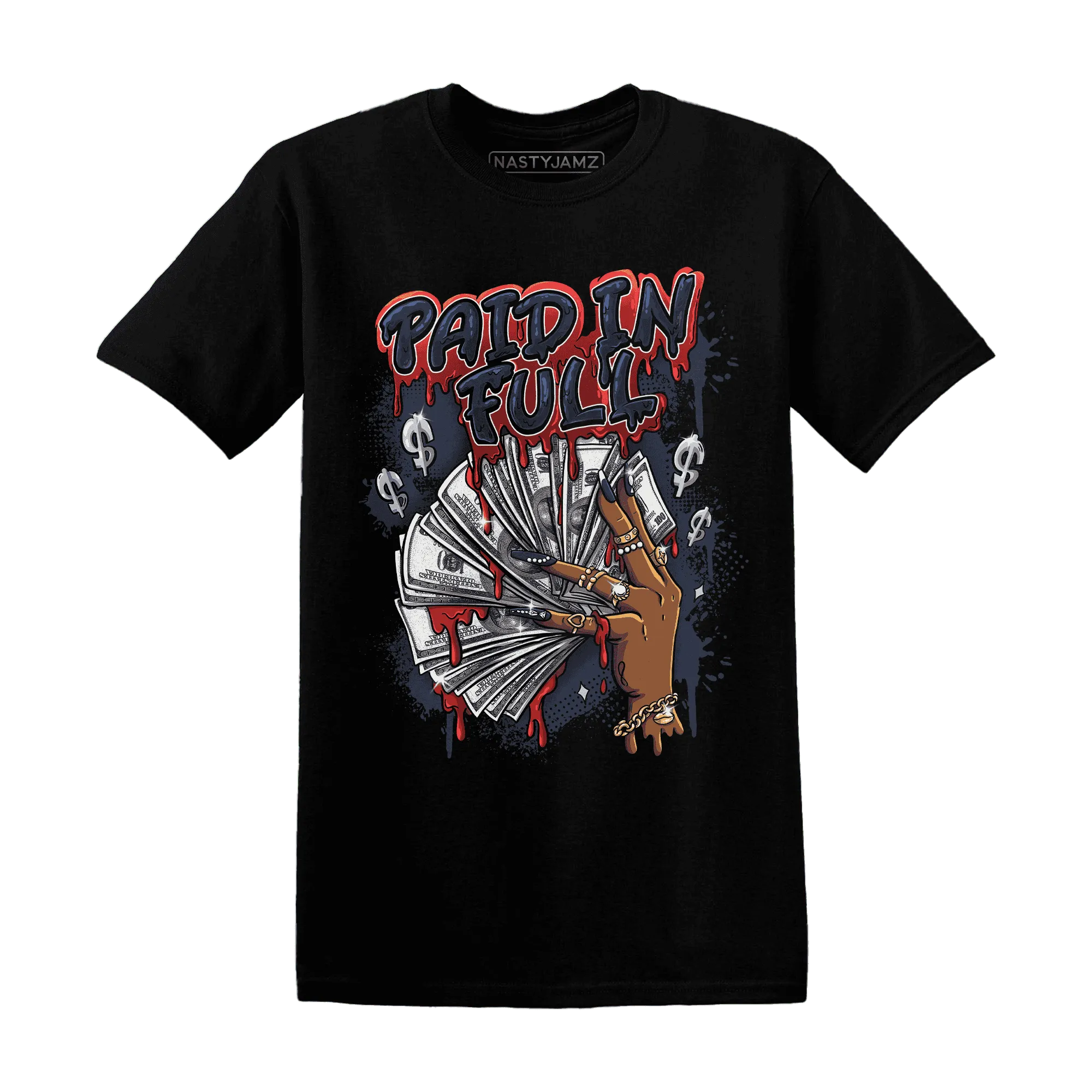 White-Navy-6s-T-Shirt-Match-Paid-In-Full