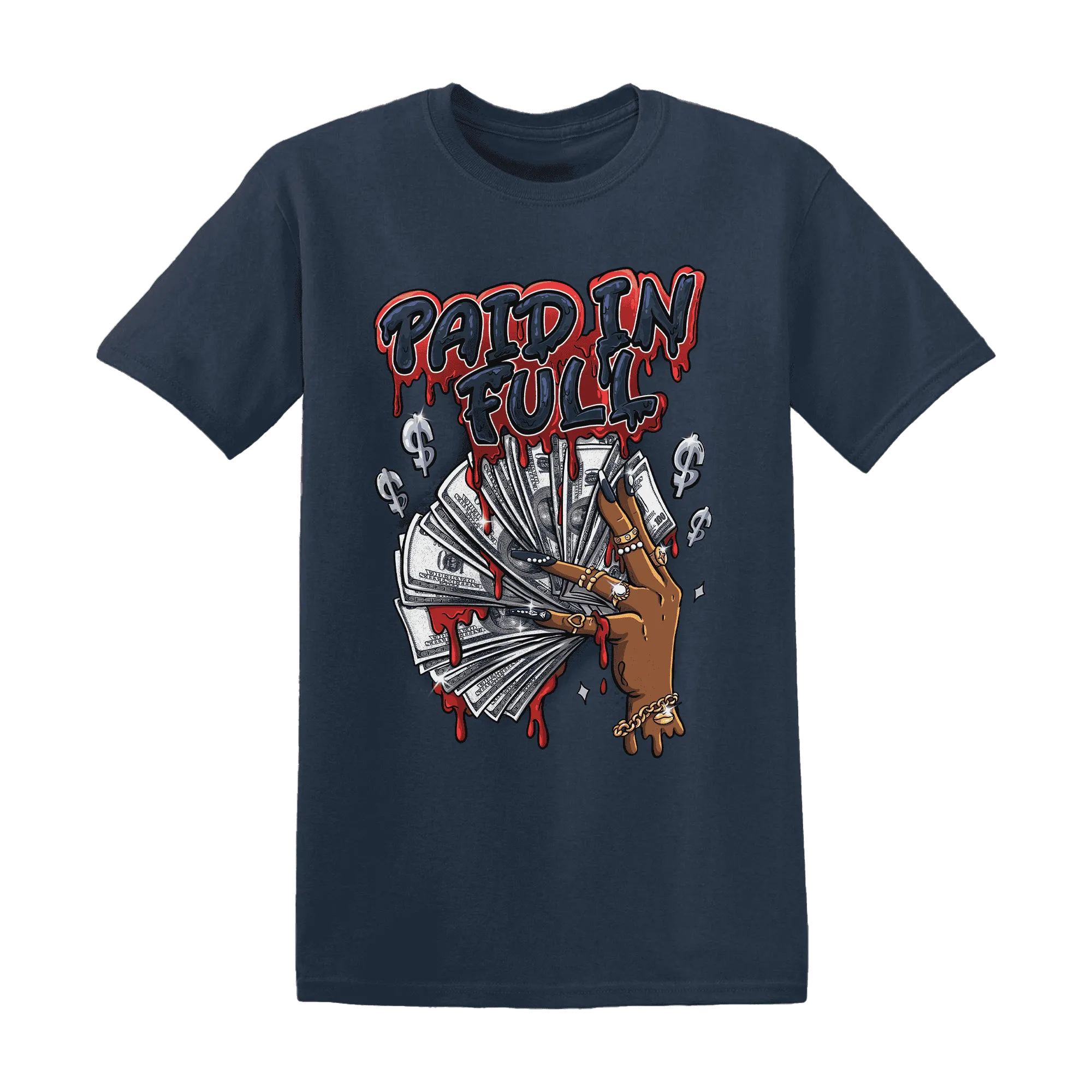 White-Navy-6s-T-Shirt-Match-Paid-In-Full