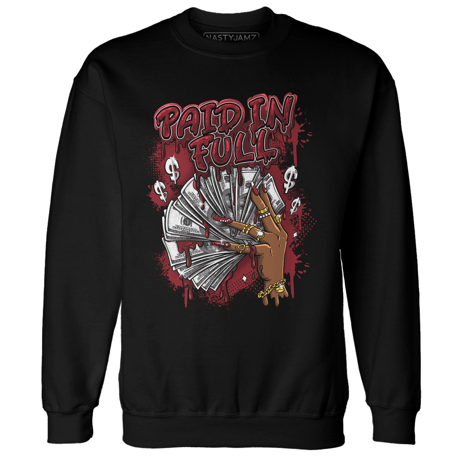 Cherry 12s Sweatshirt Match Paid In Full - NastyJamz