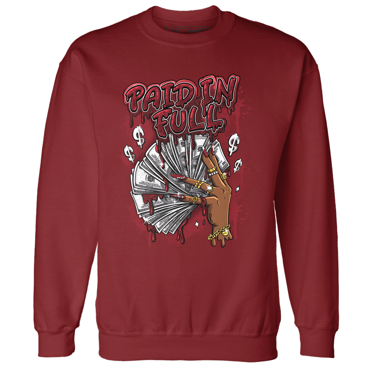 Cherry 12s Sweatshirt Match Paid In Full - NastyJamz