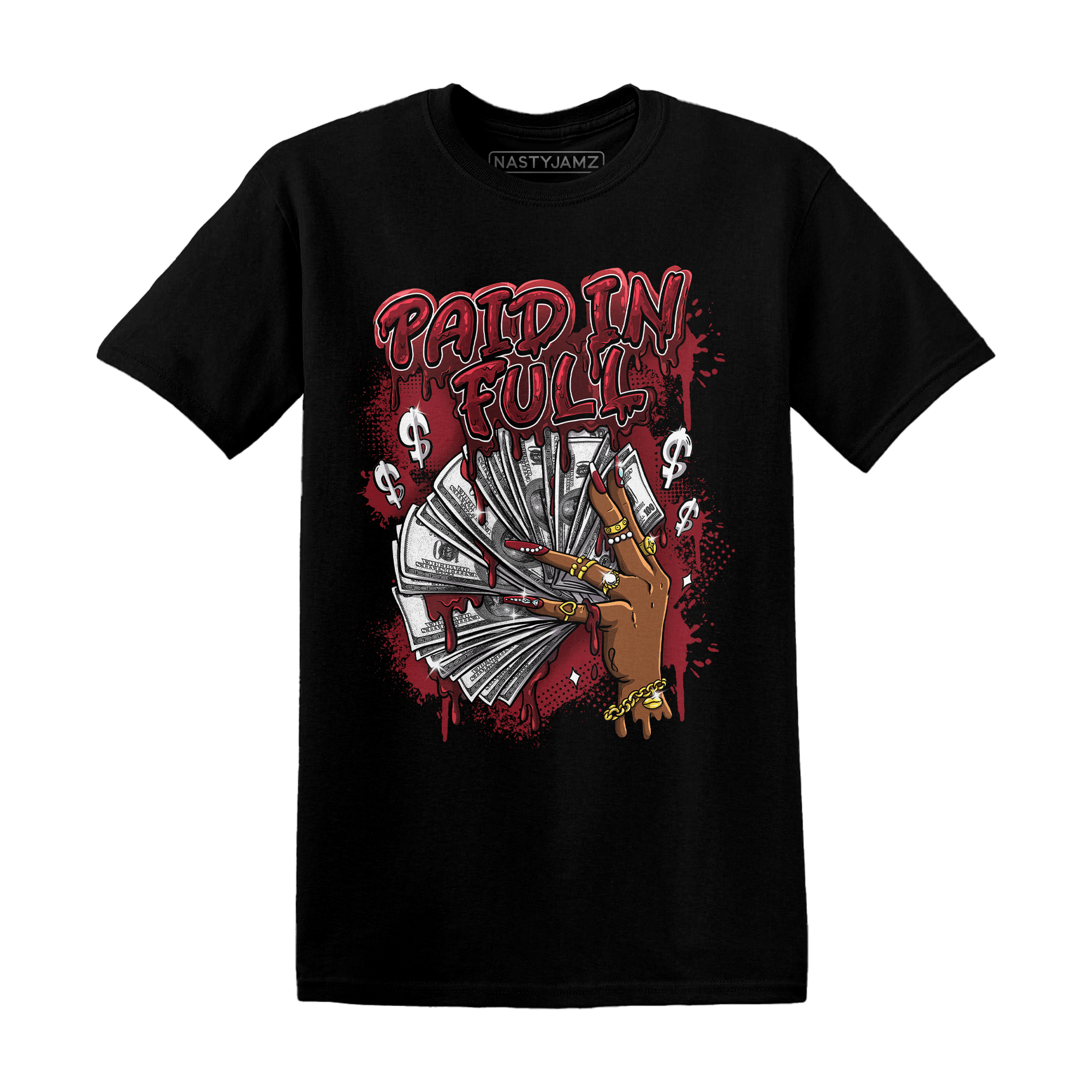 Cherry 12s T Shirt Match Paid In Full - NastyJamz