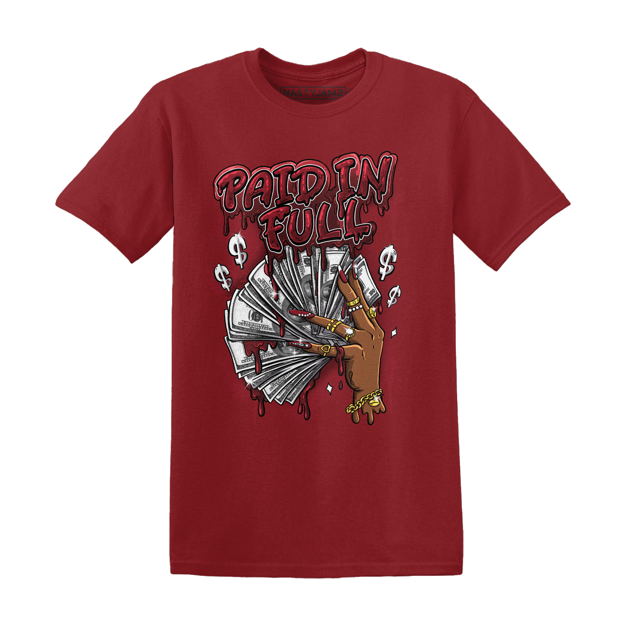 Cherry 12s T Shirt Match Paid In Full - NastyJamz