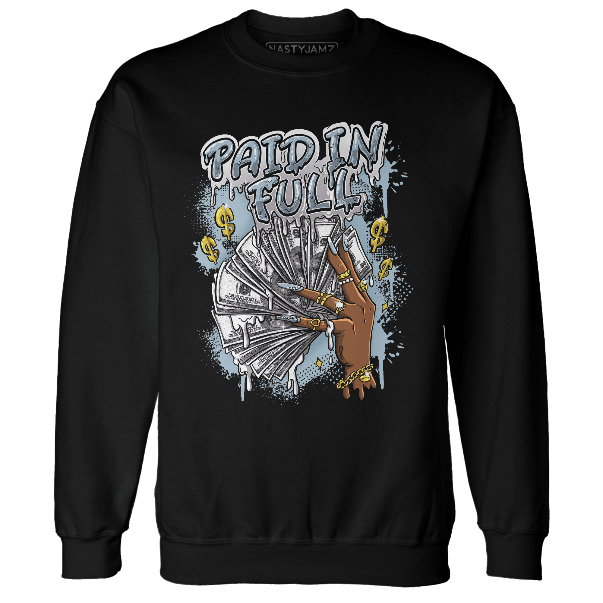 Blue Grey 13s Sweatshirt Match Paid In Full - NastyJamz