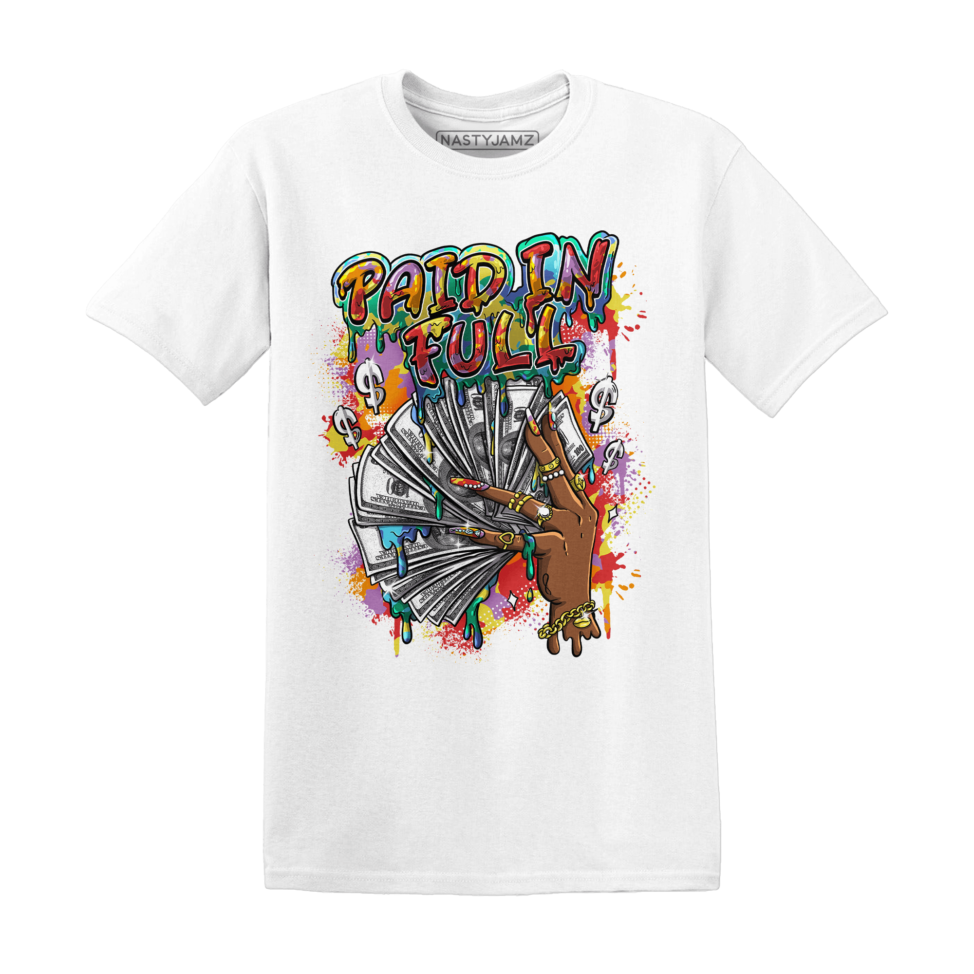 Mid GS Six Championships 1s T Shirt Match Paid In Full - NastyJamz