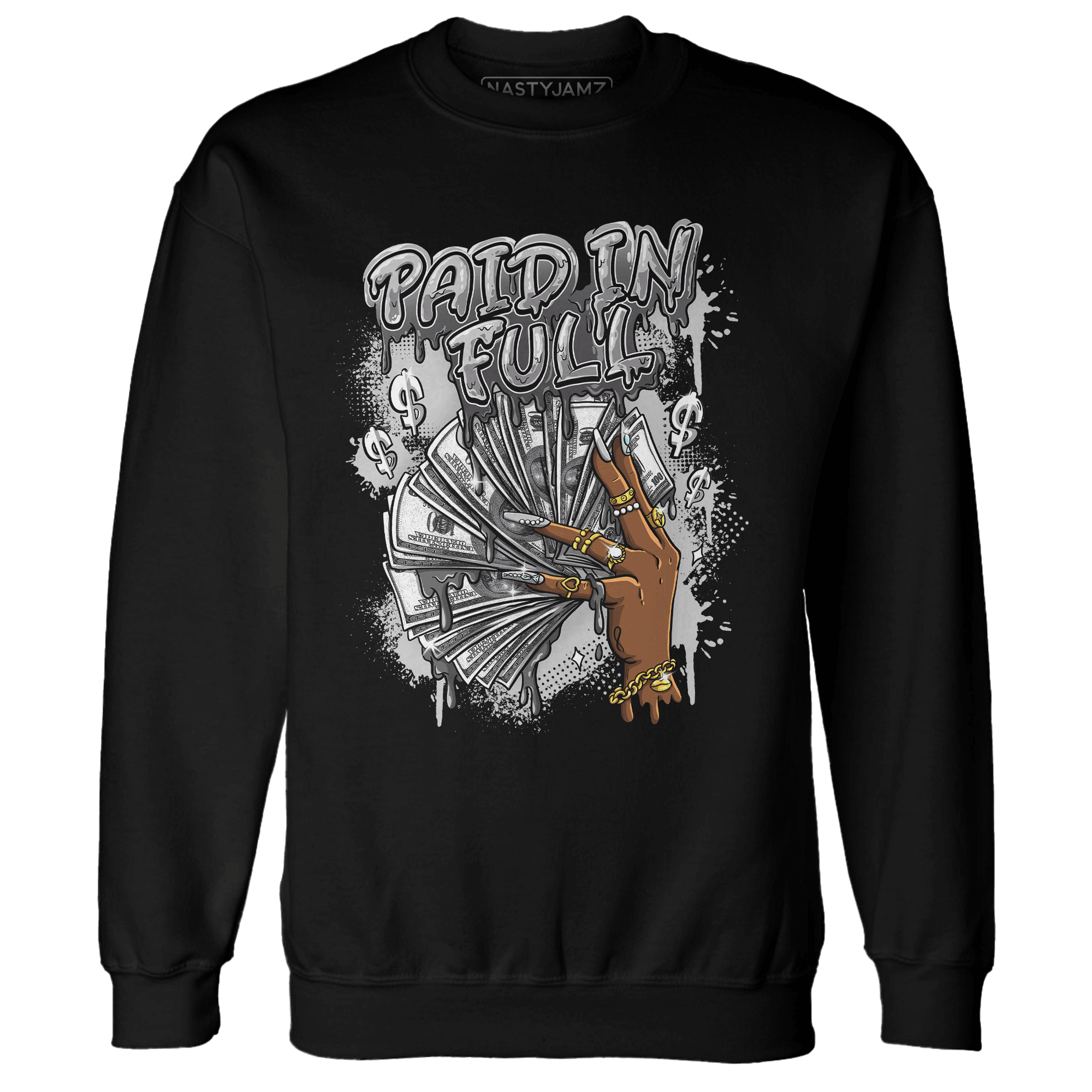 Retro High OG Black White 1s Sweatshirt Match Paid In Full - NastyJamz