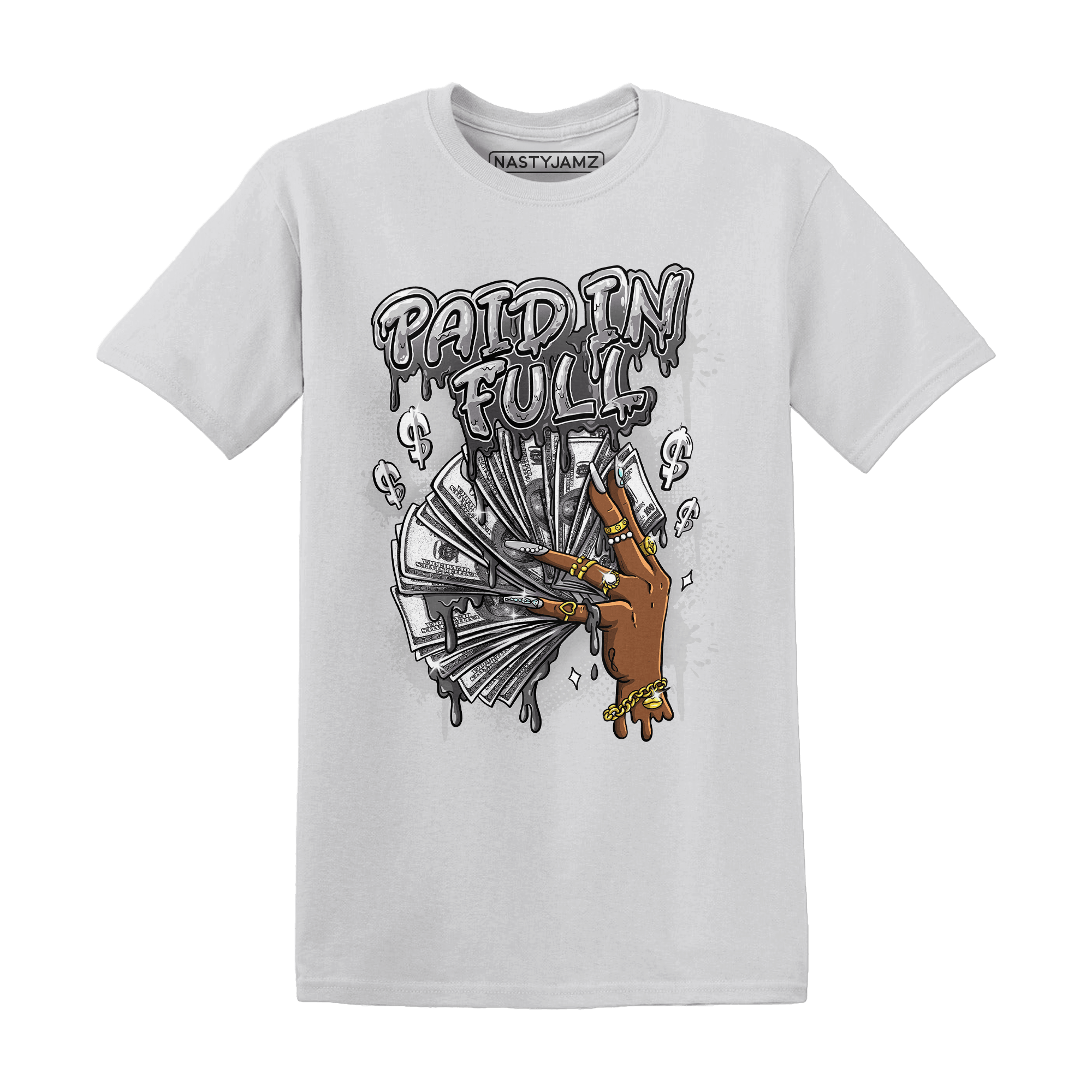 Retro High OG Black White 1s T Shirt Match Paid In Full - NastyJamz