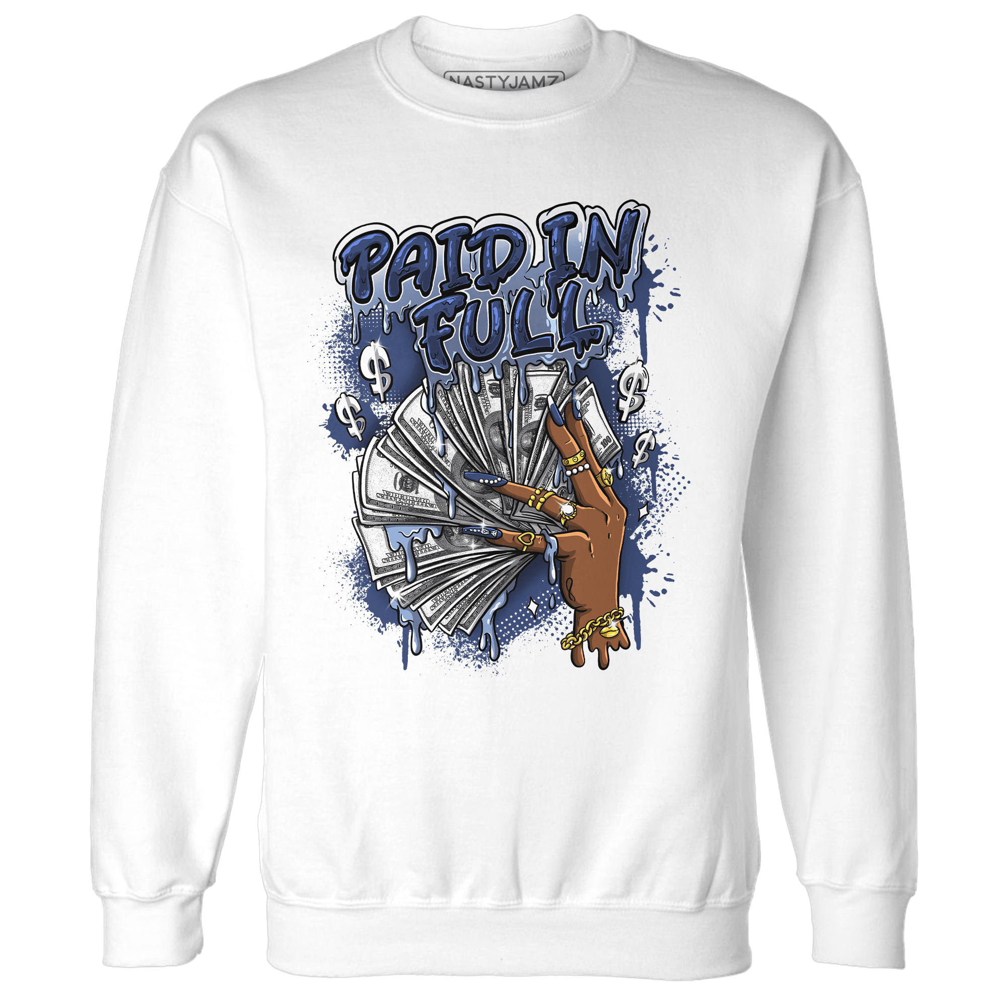 Midnight Navy 5s Sweatshirt Match Paid In Full - NastyJamz