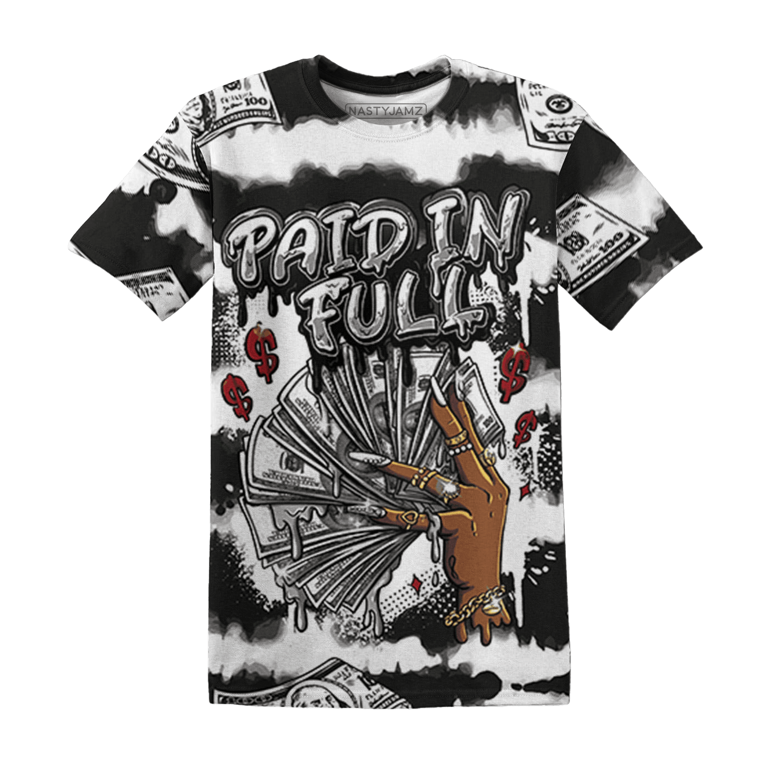 Retro Red Taxi 12s T Shirt Match Paid In Full 3D All-Over Print - NastyJamz