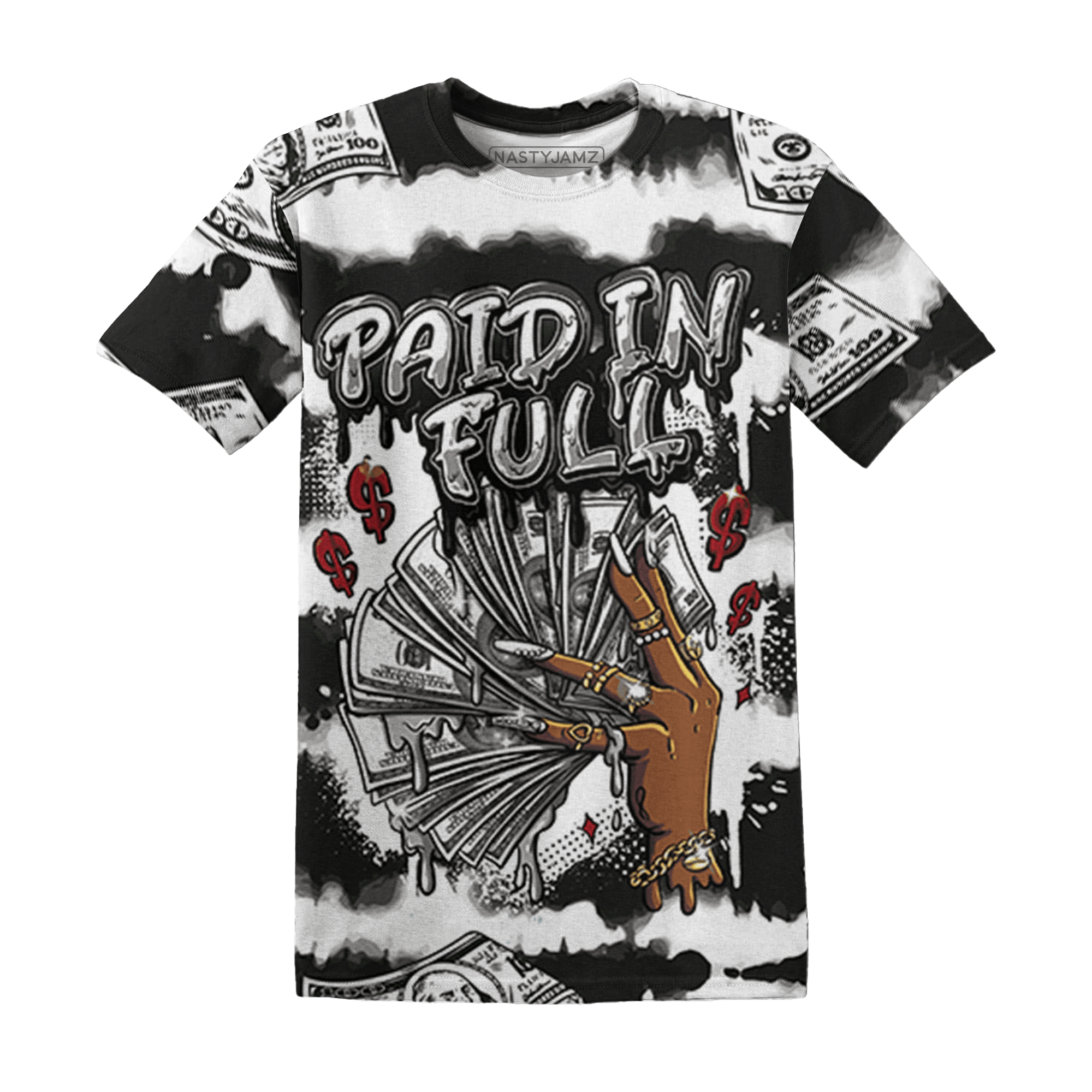 Retro Red Taxi 12s T Shirt Match Paid In Full 3D All-Over Print - NastyJamz