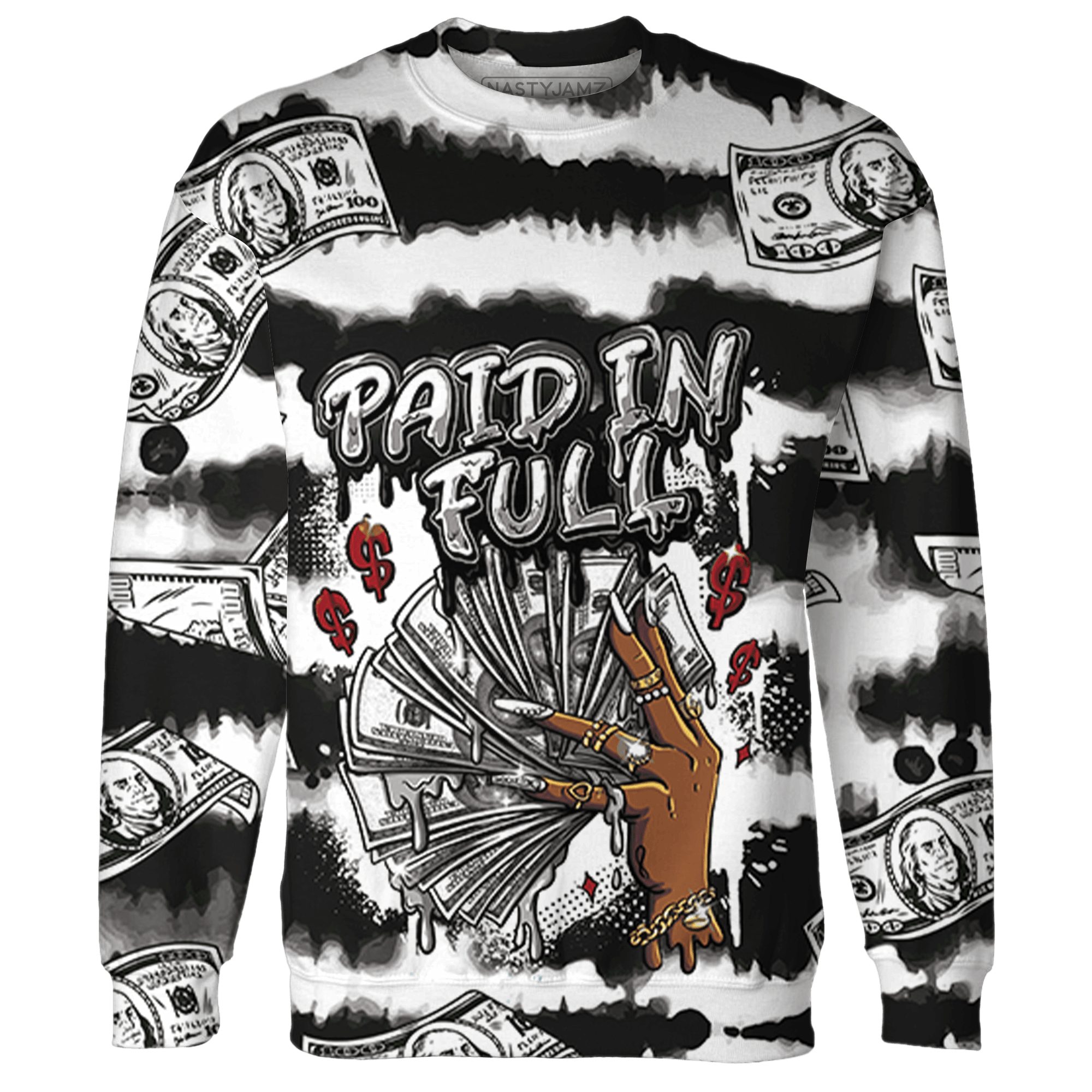 Retro Red Taxi 12s Sweatshirt Match Paid In Full 3D All-Over Print - NastyJamz