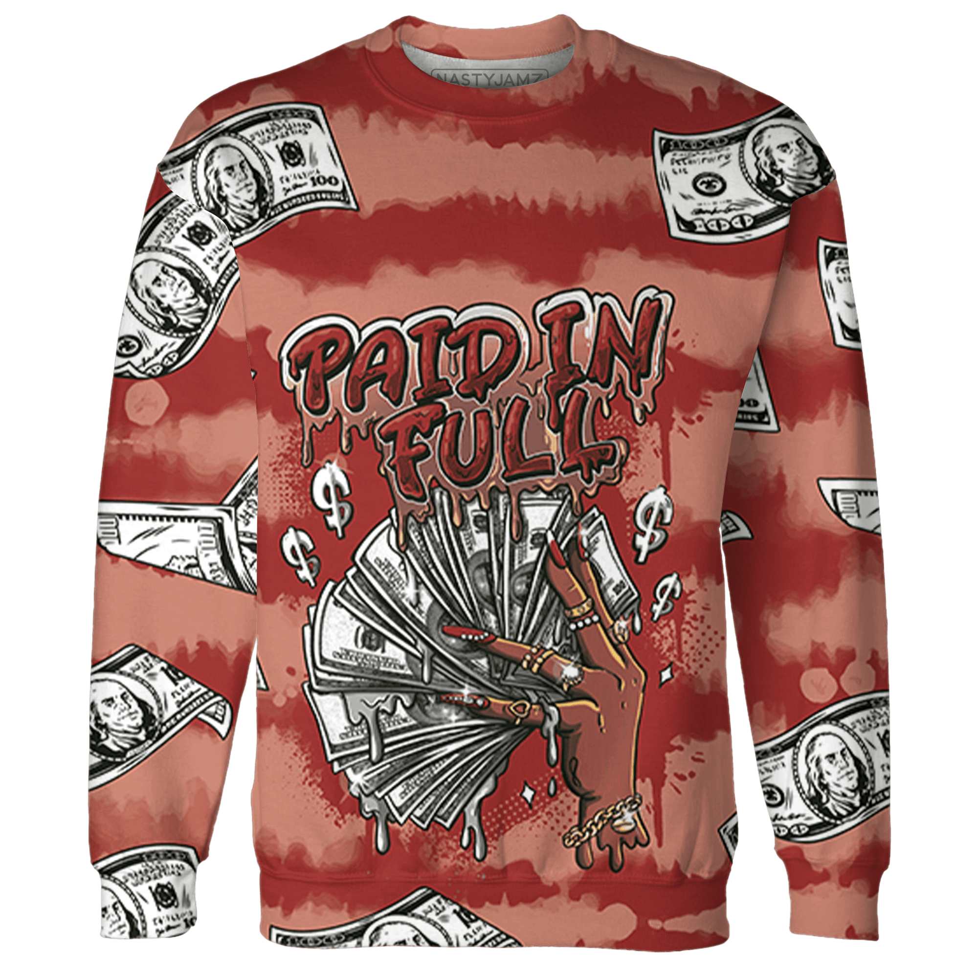 Dune Red 13s Sweatshirt Match Paid In Full 3D All-Over Print - NastyJamz