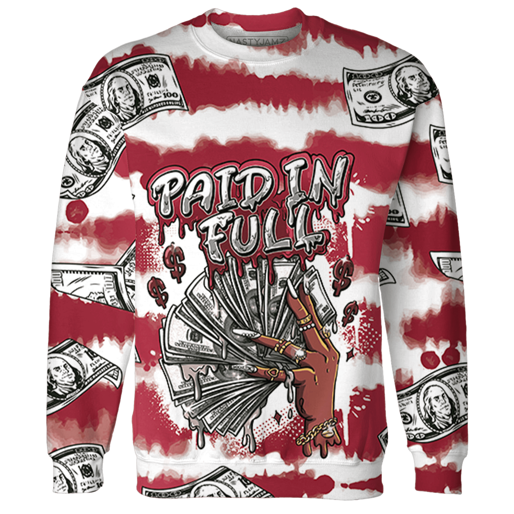 High 85 Metallic Burgundy 1s Sweatshirt Match Paid In Full 3D All-Over Print - NastyJamz