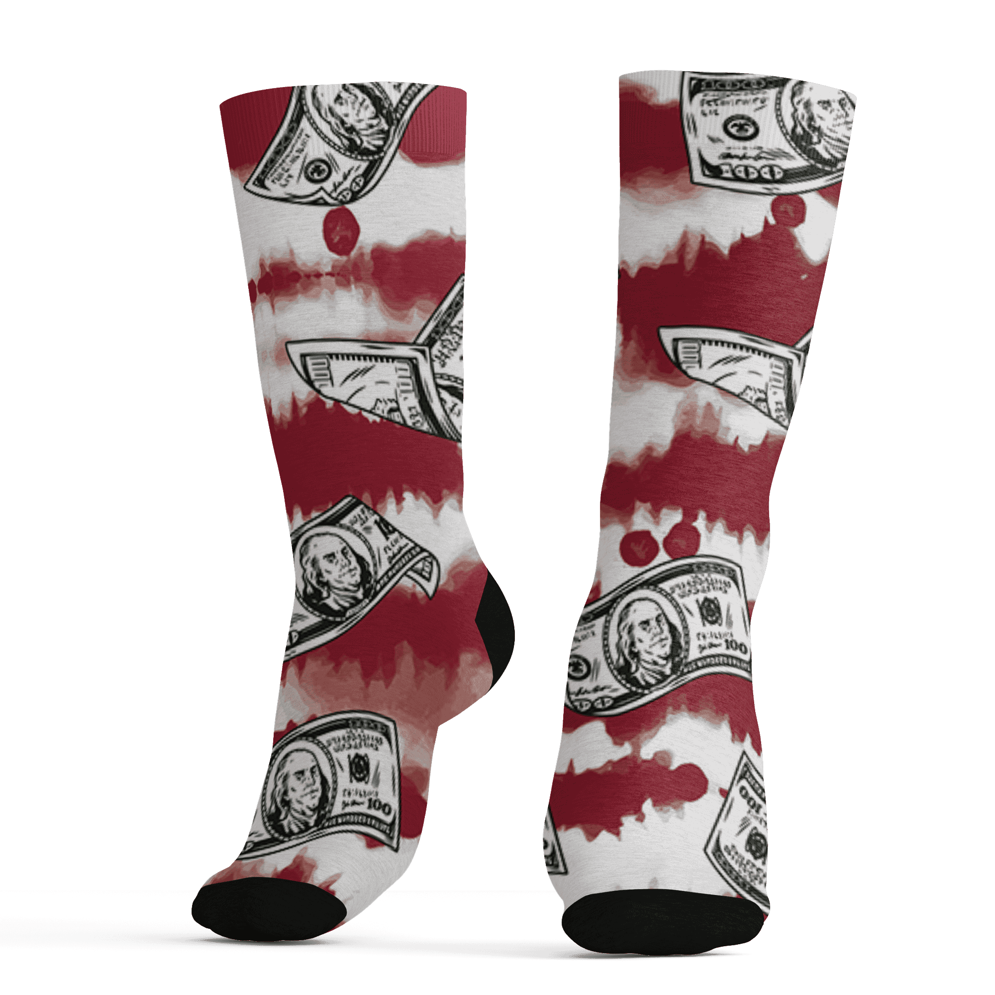 High 85 Metallic Burgundy 1s Socks Match Paid In Full 3D All-Over Print - NastyJamz