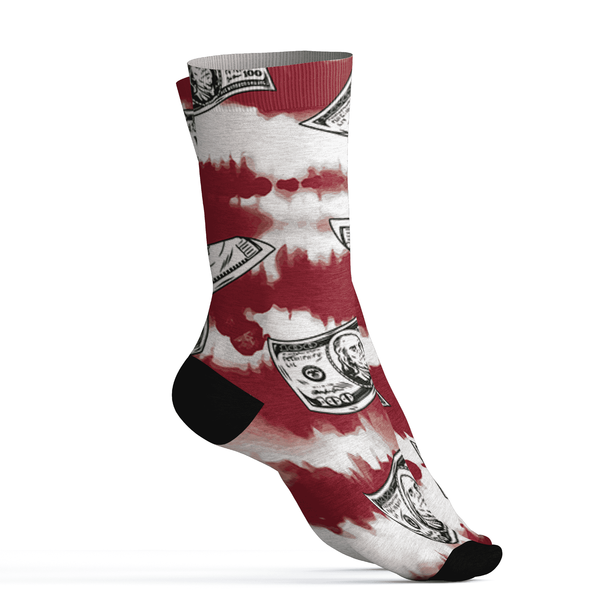 High 85 Metallic Burgundy 1s Socks Match Paid In Full 3D All-Over Print - NastyJamz