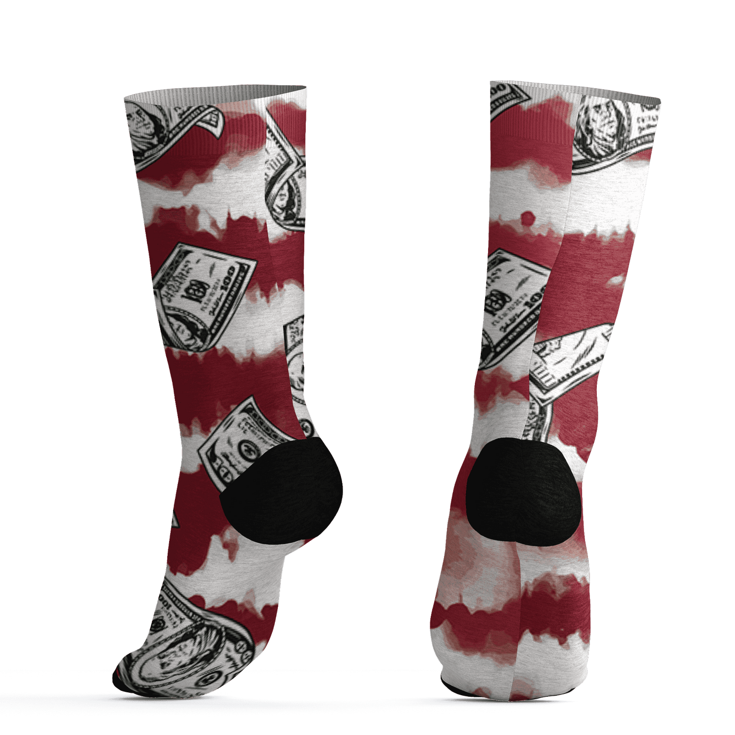 High 85 Metallic Burgundy 1s Socks Match Paid In Full 3D All-Over Print - NastyJamz