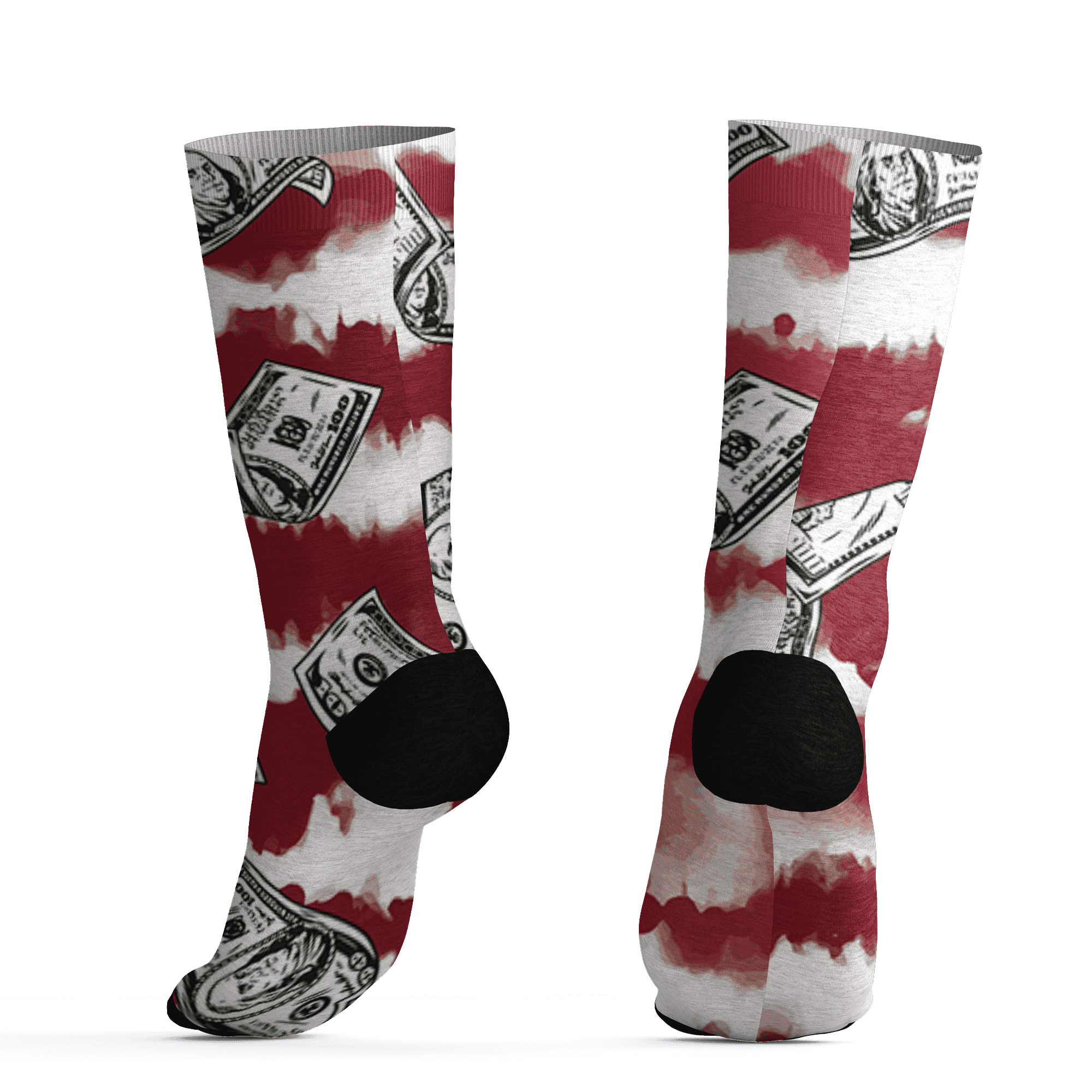 High 85 Metallic Burgundy 1s Socks Match Paid In Full 3D All-Over Print - NastyJamz