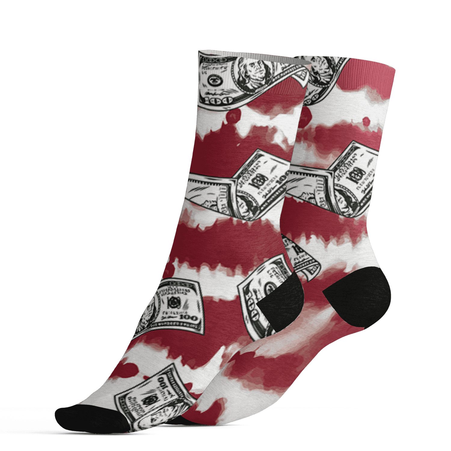 High 85 Metallic Burgundy 1s Socks Match Paid In Full 3D All-Over Print - NastyJamz