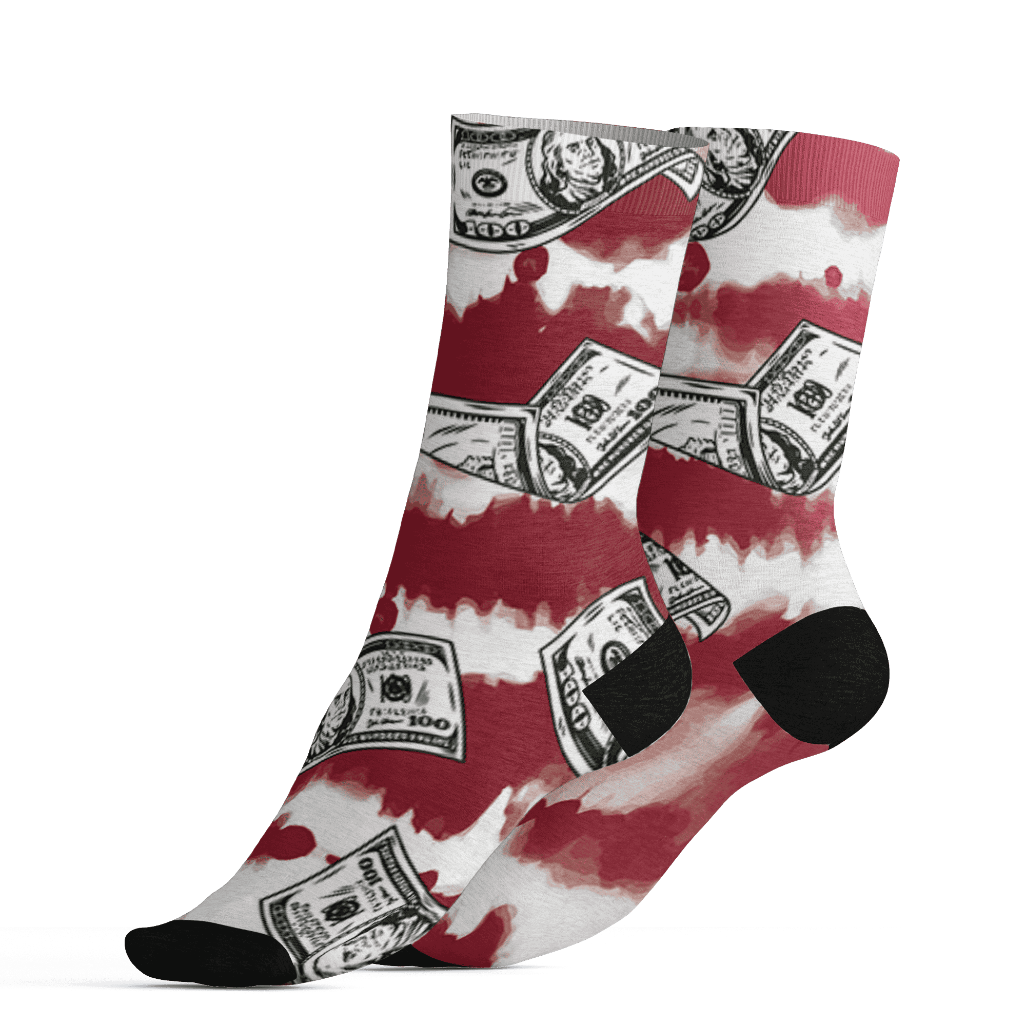 High 85 Metallic Burgundy 1s Socks Match Paid In Full 3D All-Over Print - NastyJamz