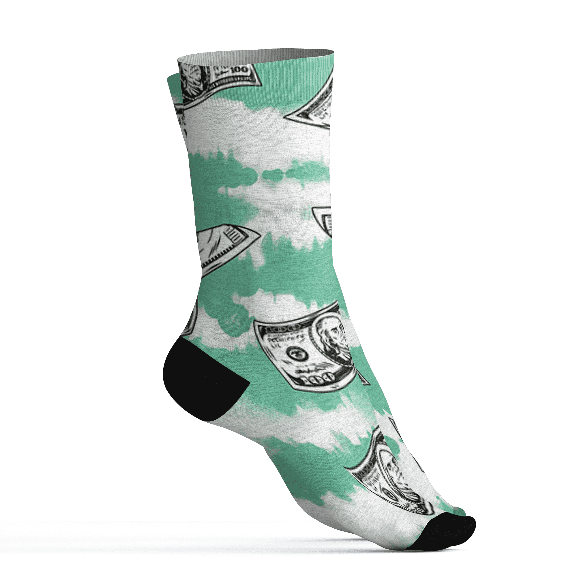 High OG Green Glow 1s Socks Match Paid In Full 3D All-Over Print - NastyJamz