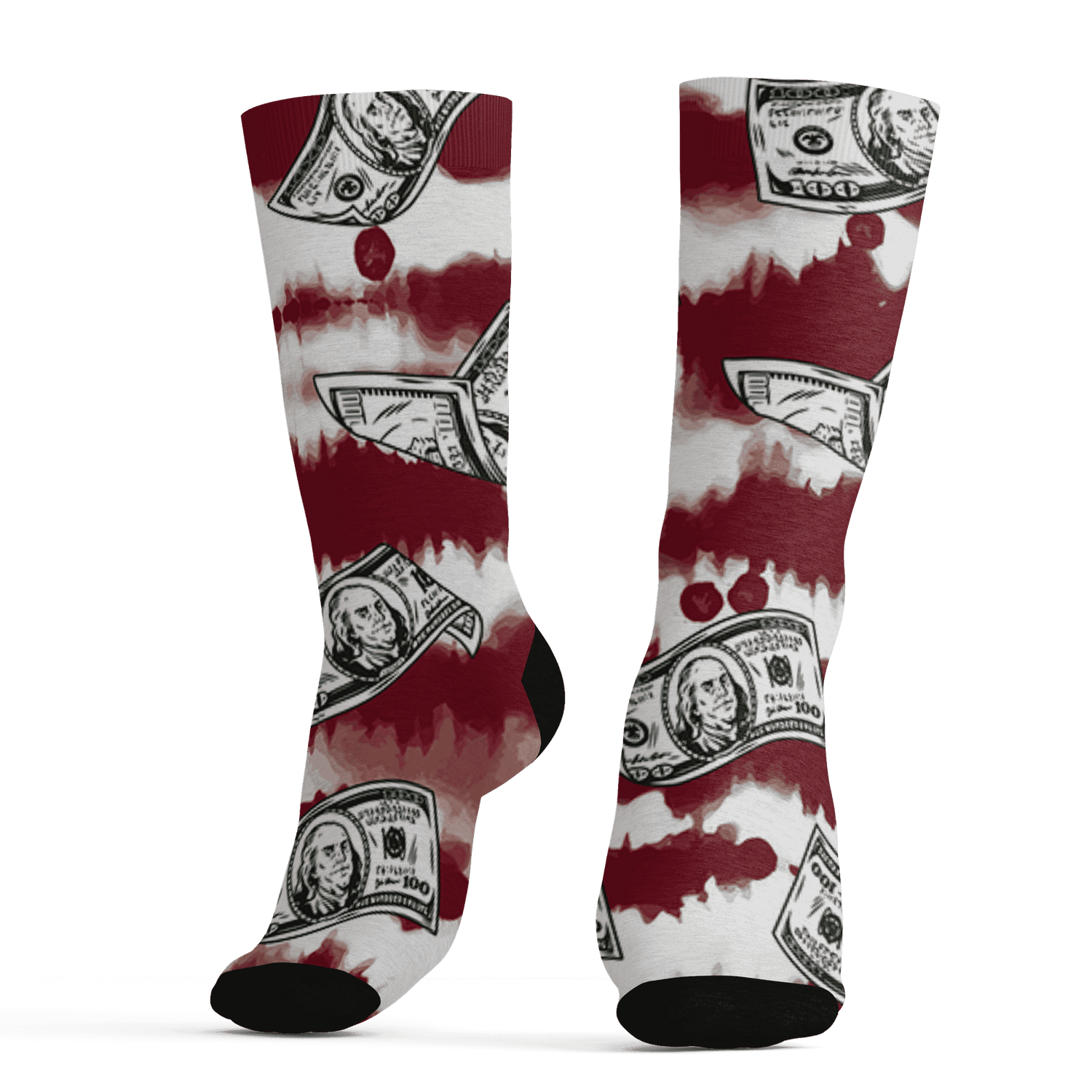 High White Team Red 1s Socks Match Paid In Full 3D All-Over Print - NastyJamz