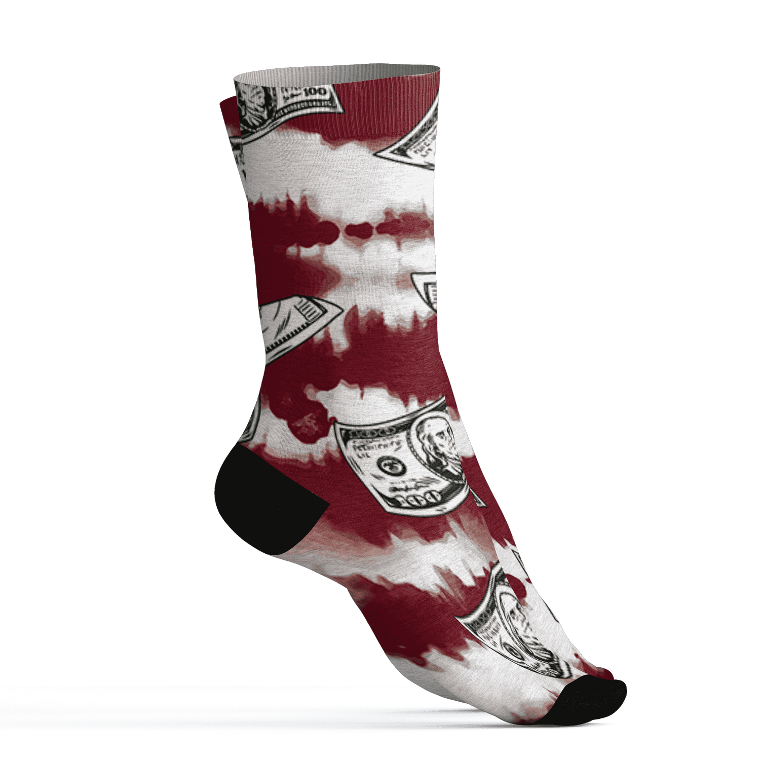 High White Team Red 1s Socks Match Paid In Full 3D All-Over Print - NastyJamz