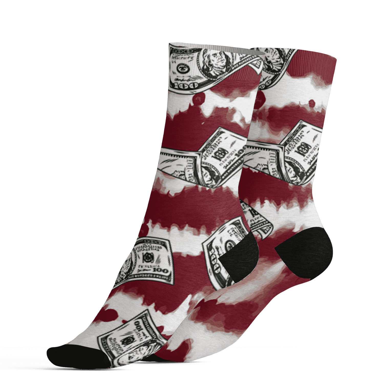 High White Team Red 1s Socks Match Paid In Full 3D All-Over Print - NastyJamz