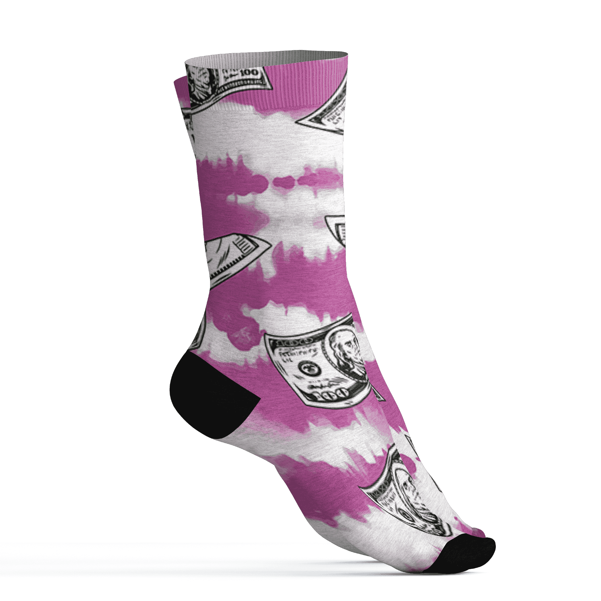 GS Hyper Violet 4s Socks Match Paid In Full 3D All-Over Print - NastyJamz