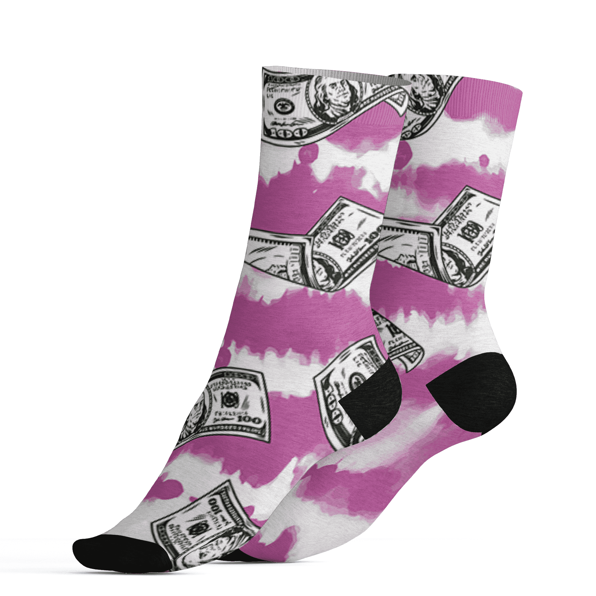 GS Hyper Violet 4s Socks Match Paid In Full 3D All-Over Print - NastyJamz