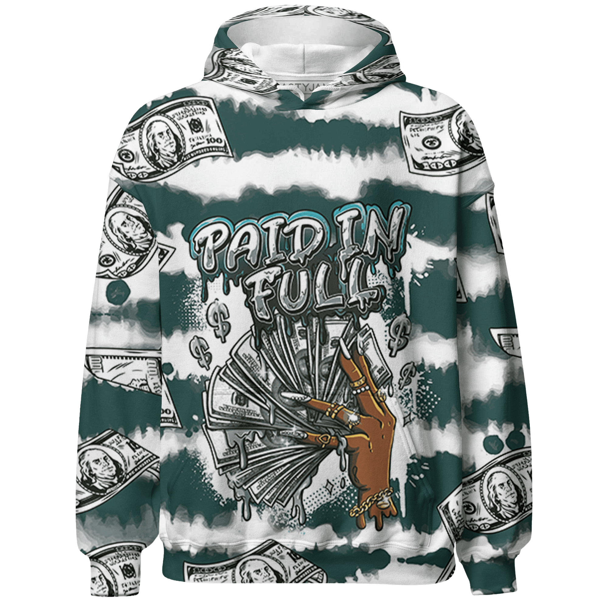 Oxidized Green 4s Hoodie Match Paid In Full 3D All-Over Print - NastyJamz