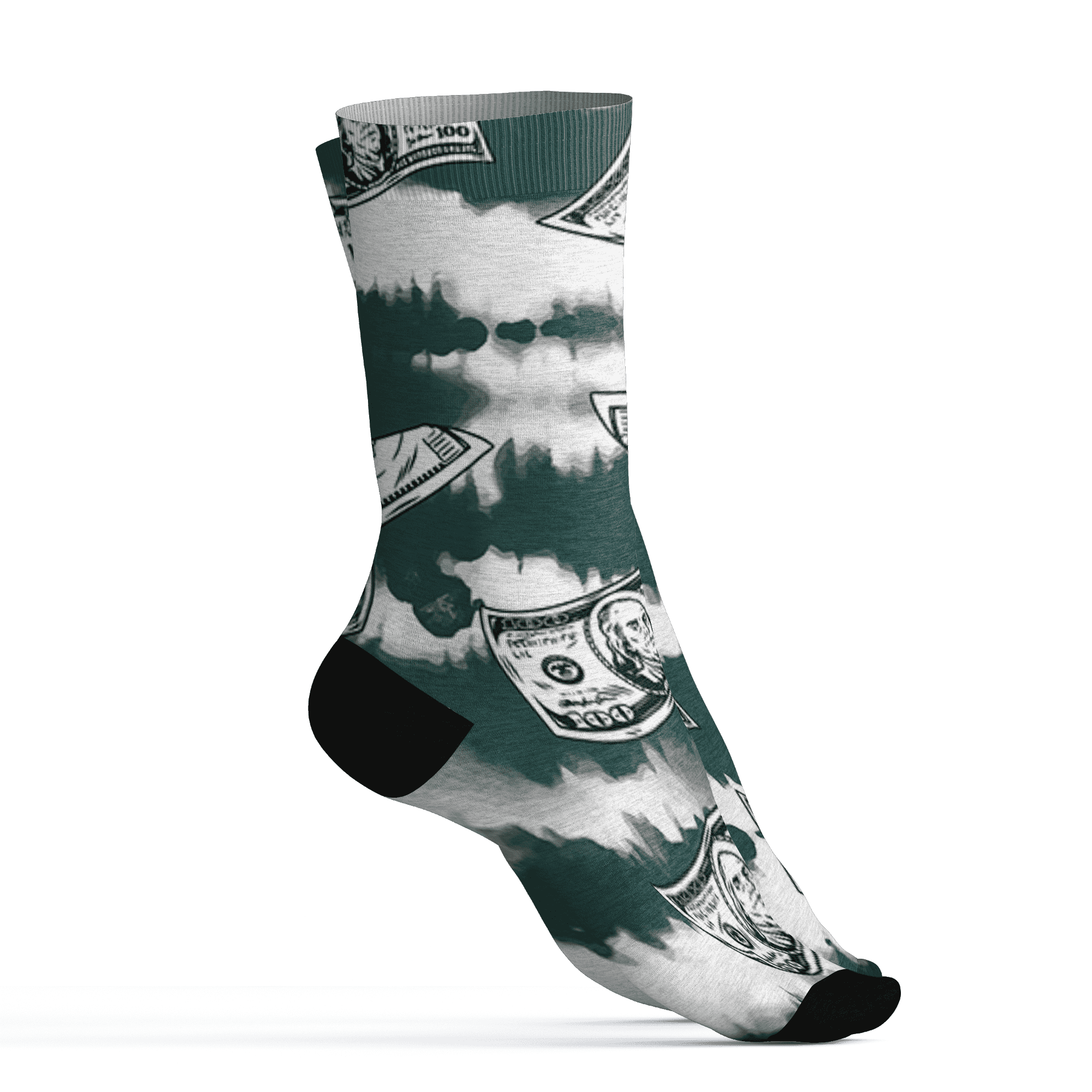 Oxidized Green 4s Socks Match Paid In Full 3D All-Over Print - NastyJamz