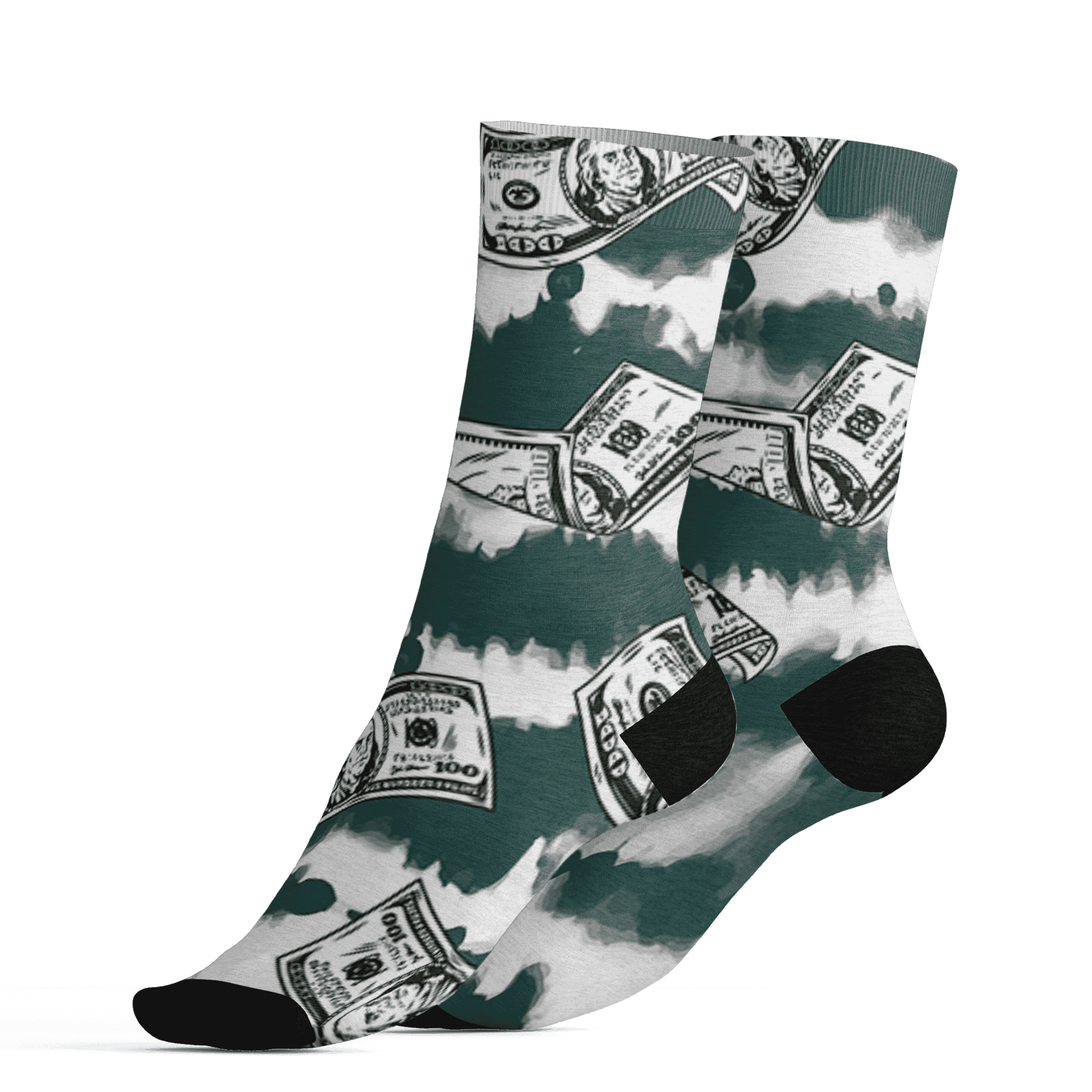 Oxidized Green 4s Socks Match Paid In Full 3D All-Over Print - NastyJamz