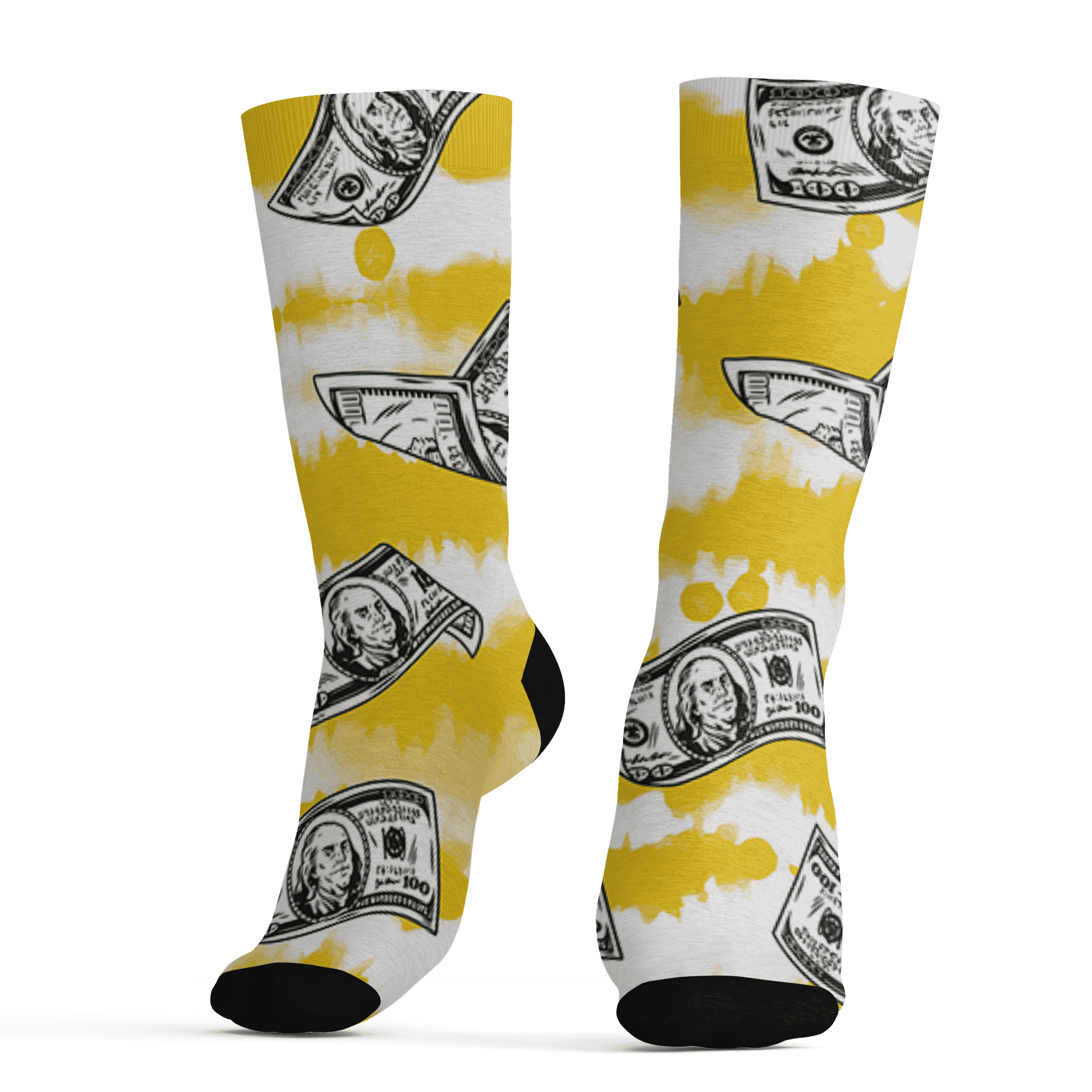 Vivid Sulfur 4s Socks Match Paid In Full 3D All-Over Print - NastyJamz