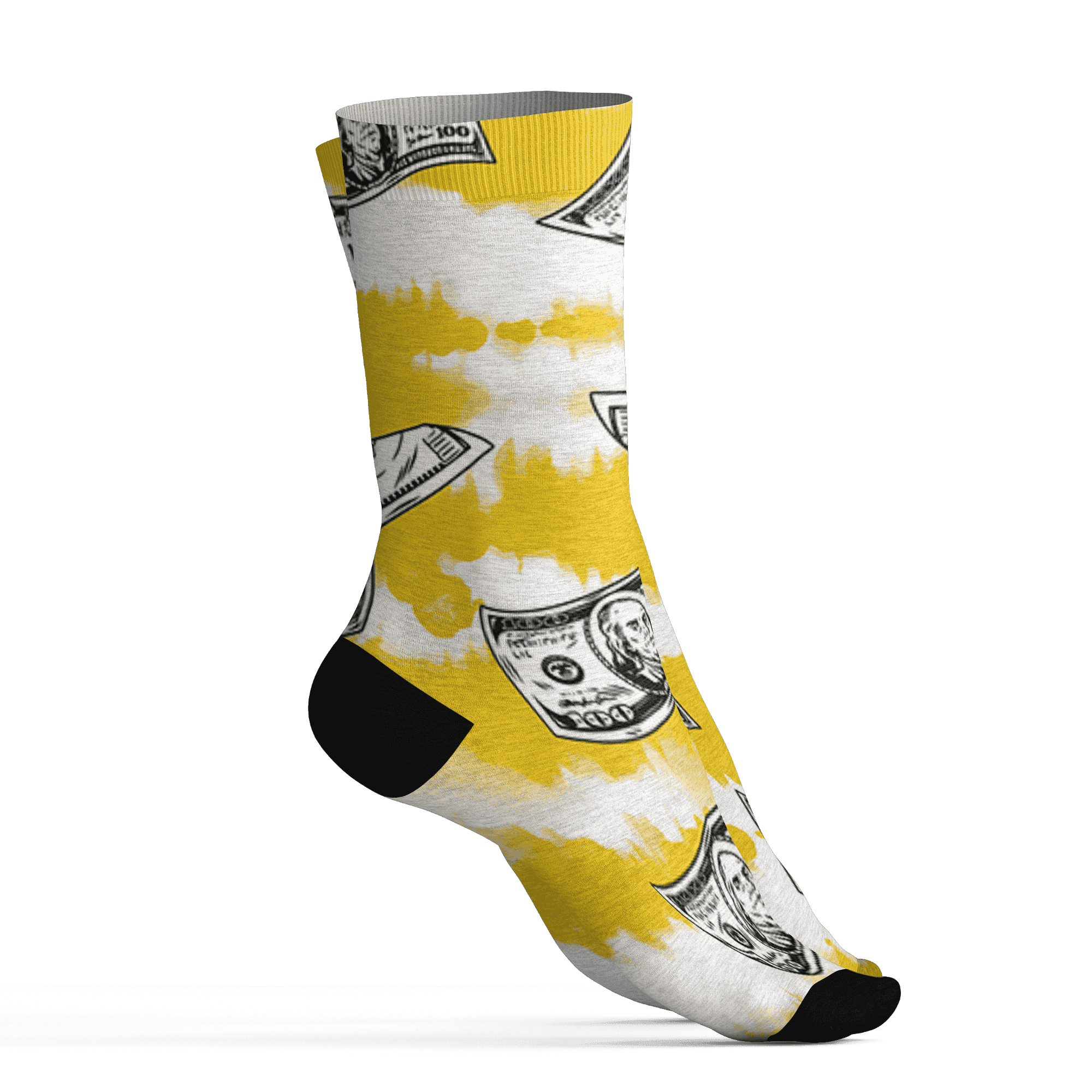 Vivid Sulfur 4s Socks Match Paid In Full 3D All-Over Print - NastyJamz