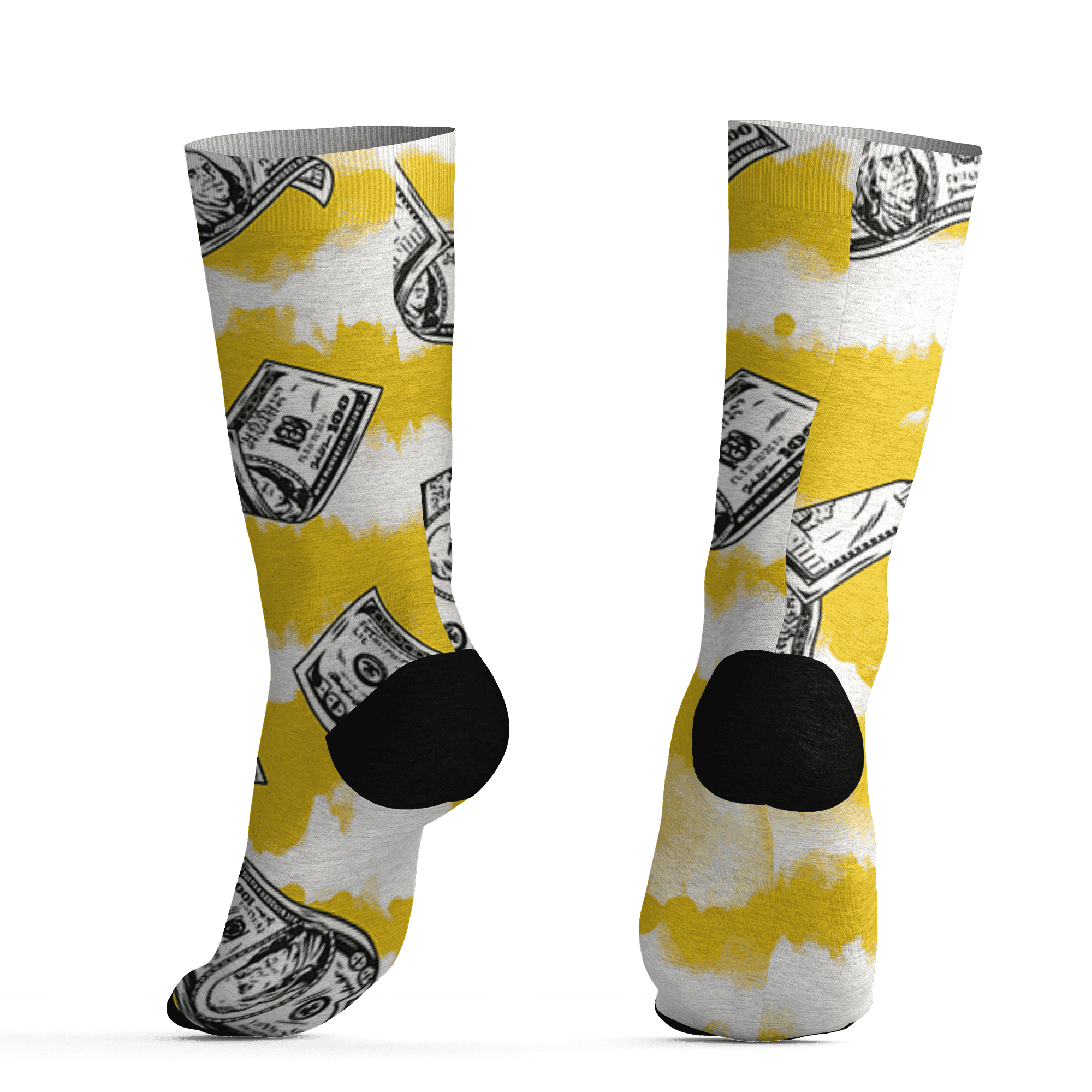 Vivid Sulfur 4s Socks Match Paid In Full 3D All-Over Print - NastyJamz