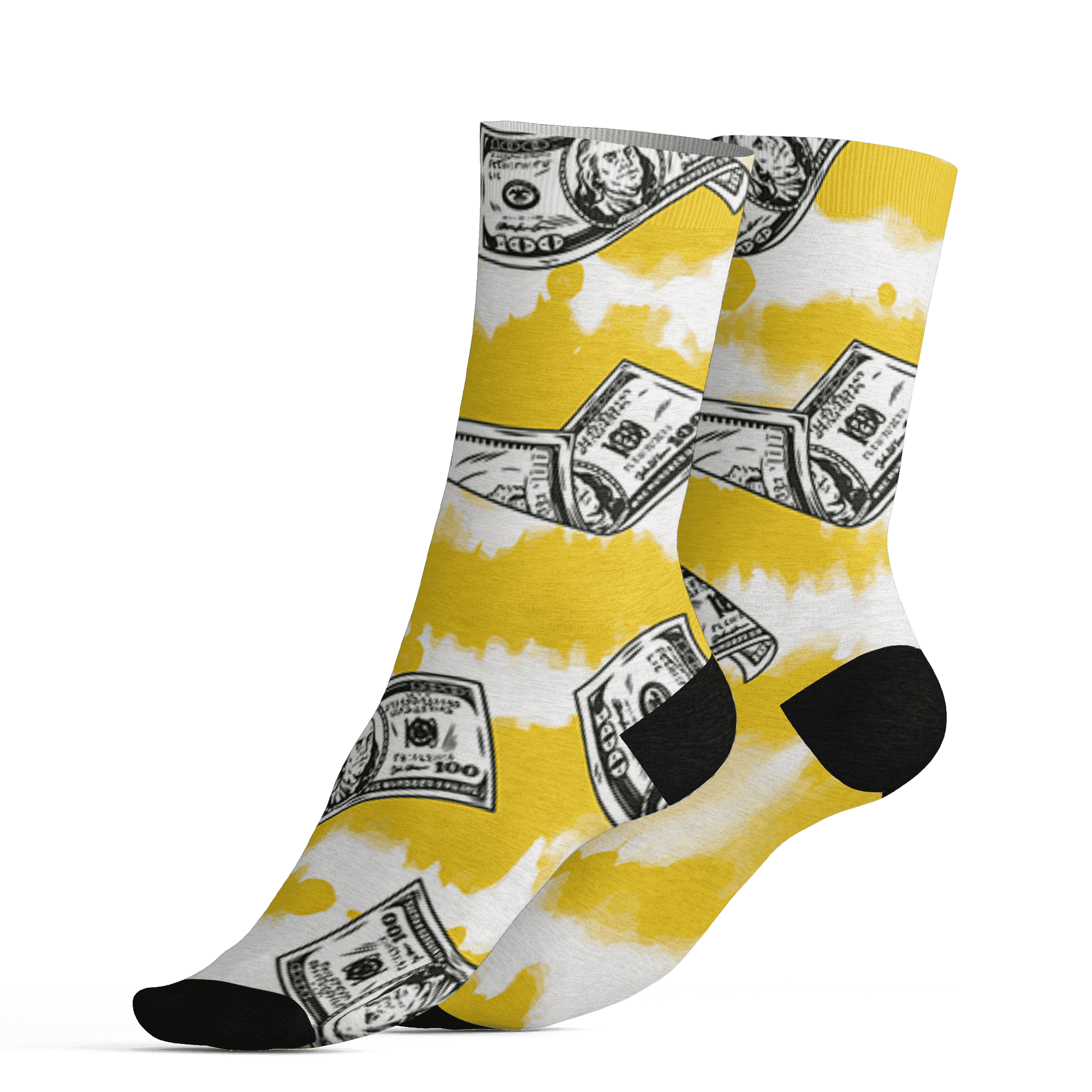 Vivid Sulfur 4s Socks Match Paid In Full 3D All-Over Print - NastyJamz