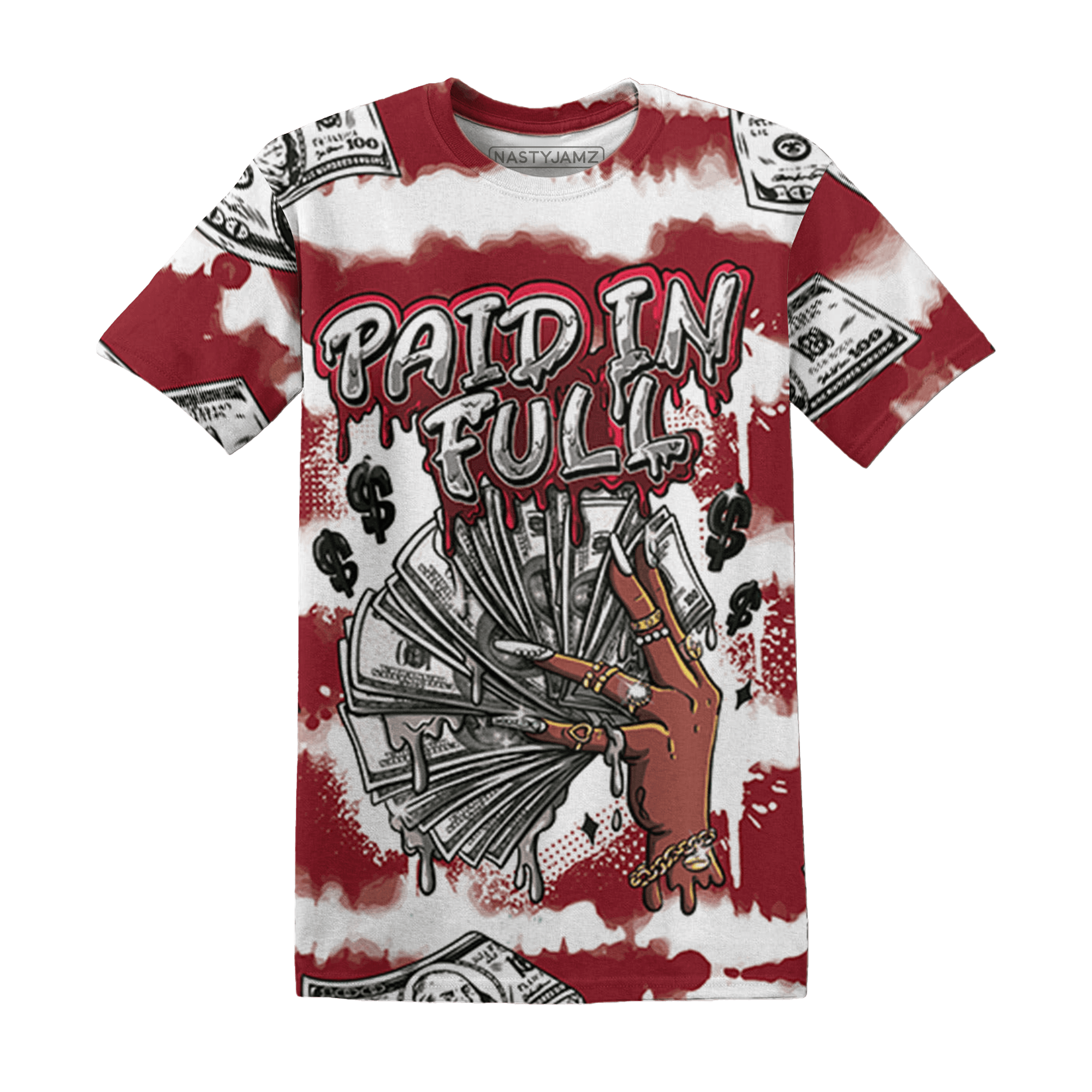 Cherry 12s T Shirt Match Paid In Full 3D All-Over Print - NastyJamz