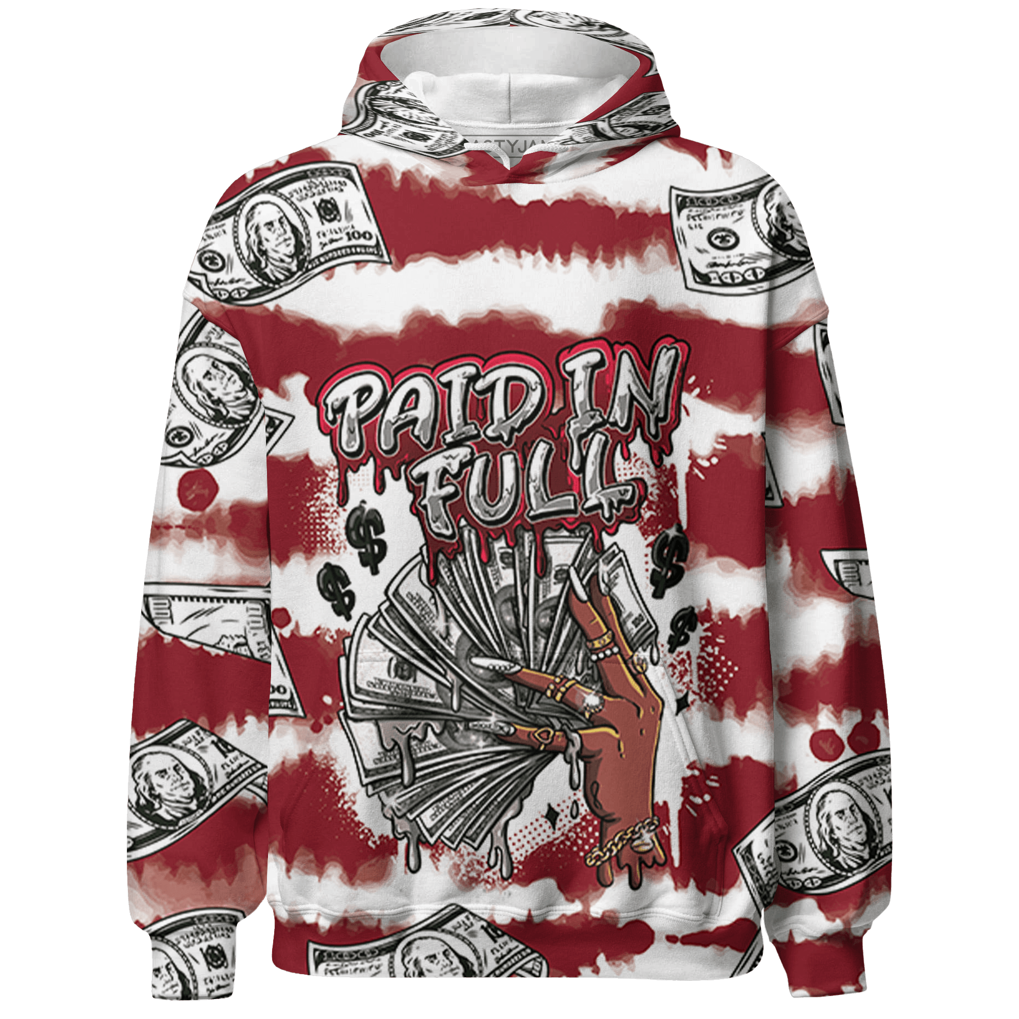 Cherry 12s Hoodie Match Paid In Full 3D All-Over Print - NastyJamz