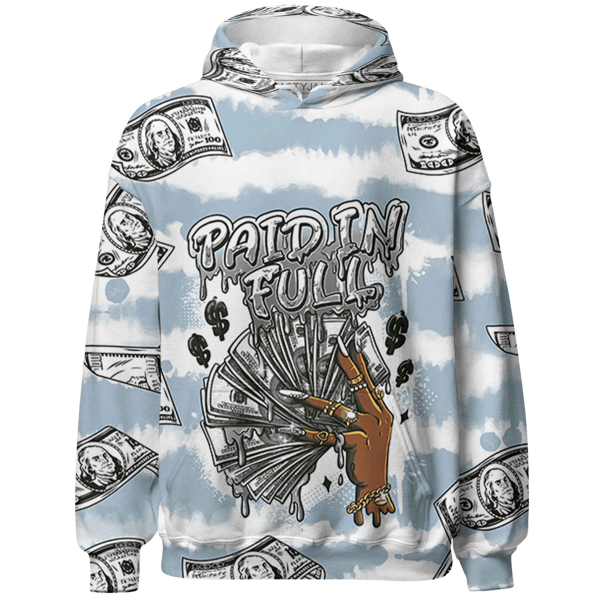 Blue Grey 13s Hoodie Match Paid In Full 3D All-Over Print - NastyJamz