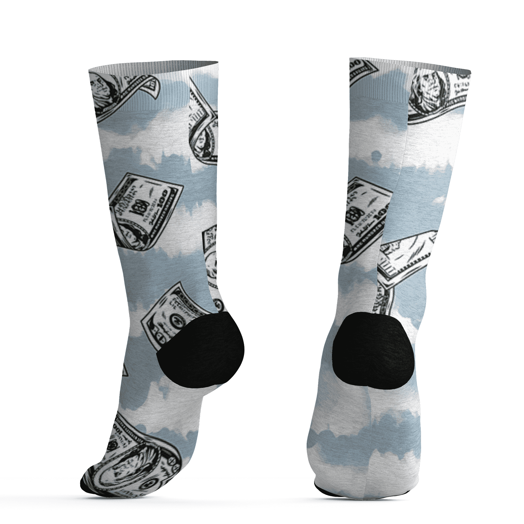 Blue Grey 13s Socks Match Paid In Full 3D All-Over Print - NastyJamz