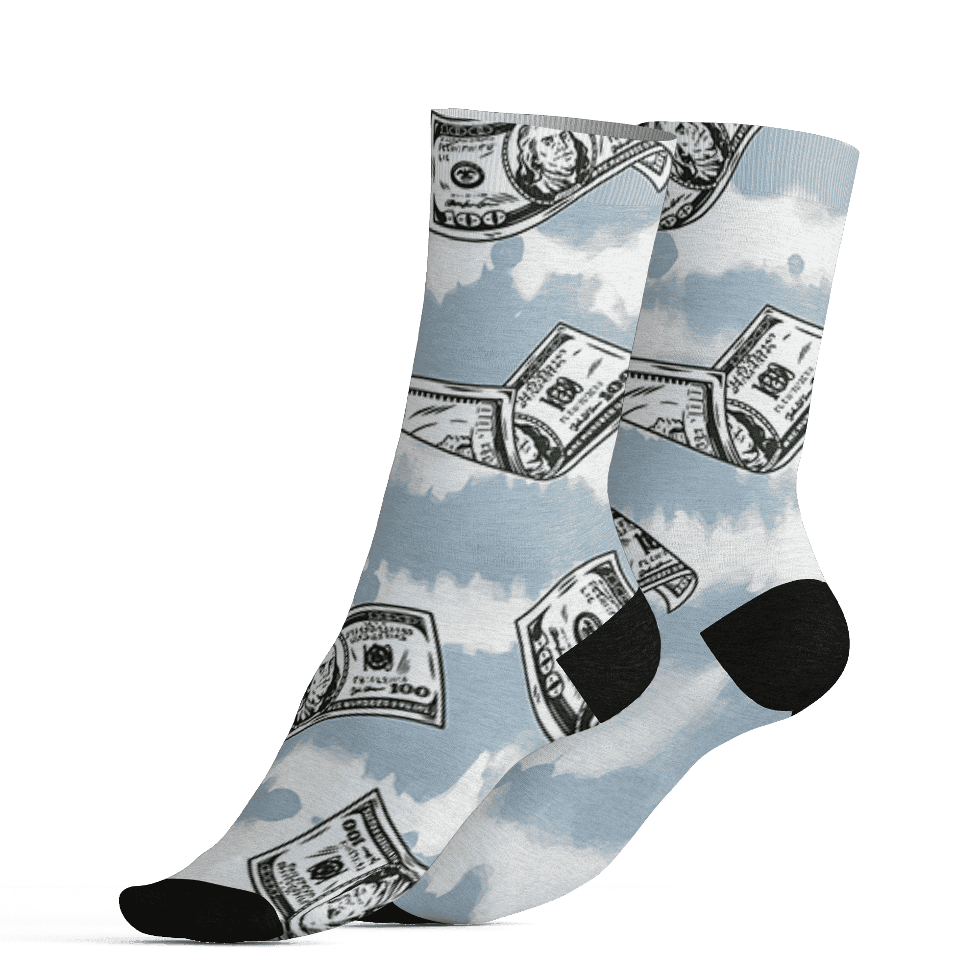 Blue Grey 13s Socks Match Paid In Full 3D All-Over Print - NastyJamz