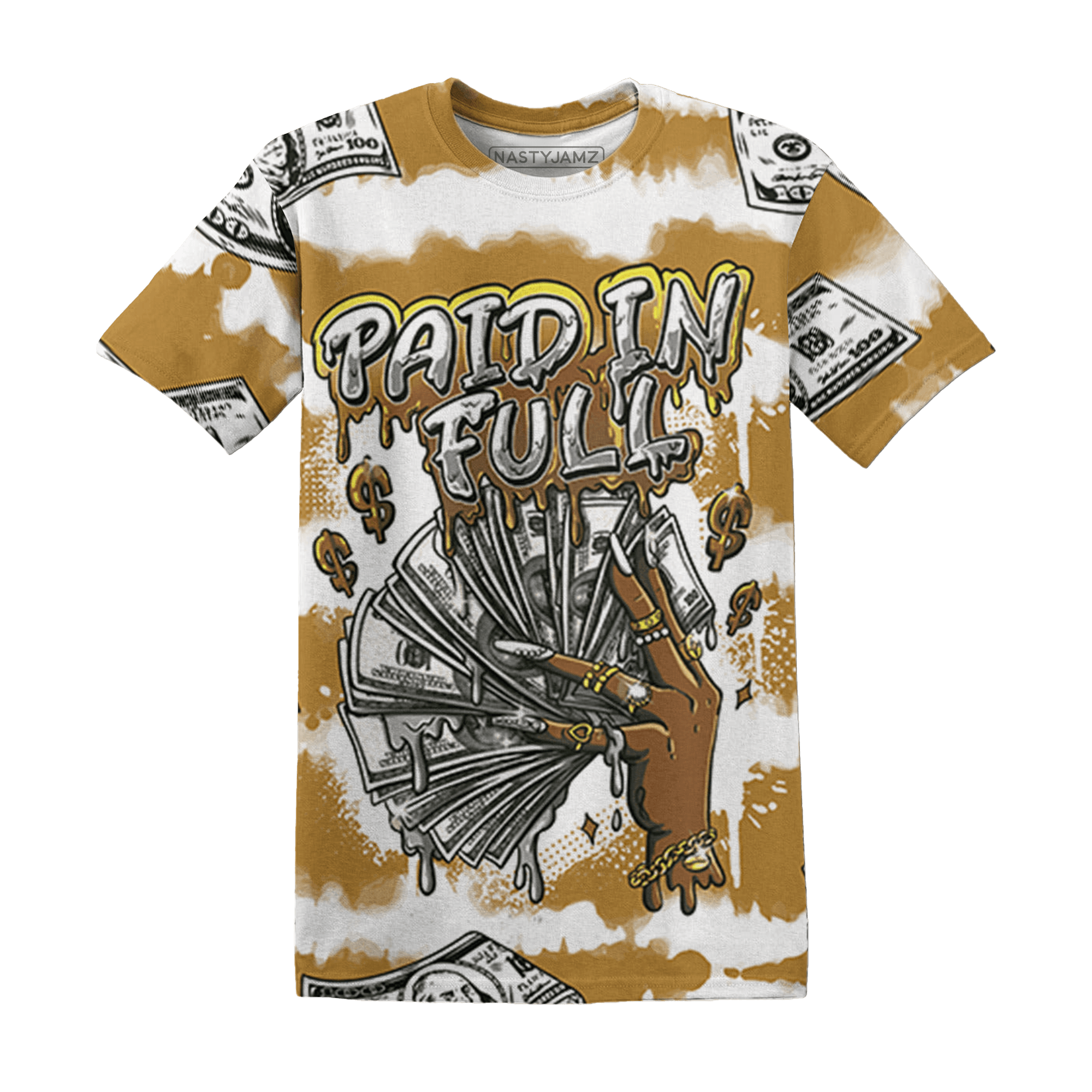 Wheat 13s T Shirt Match Paid In Full 3D All-Over Print - NastyJamz