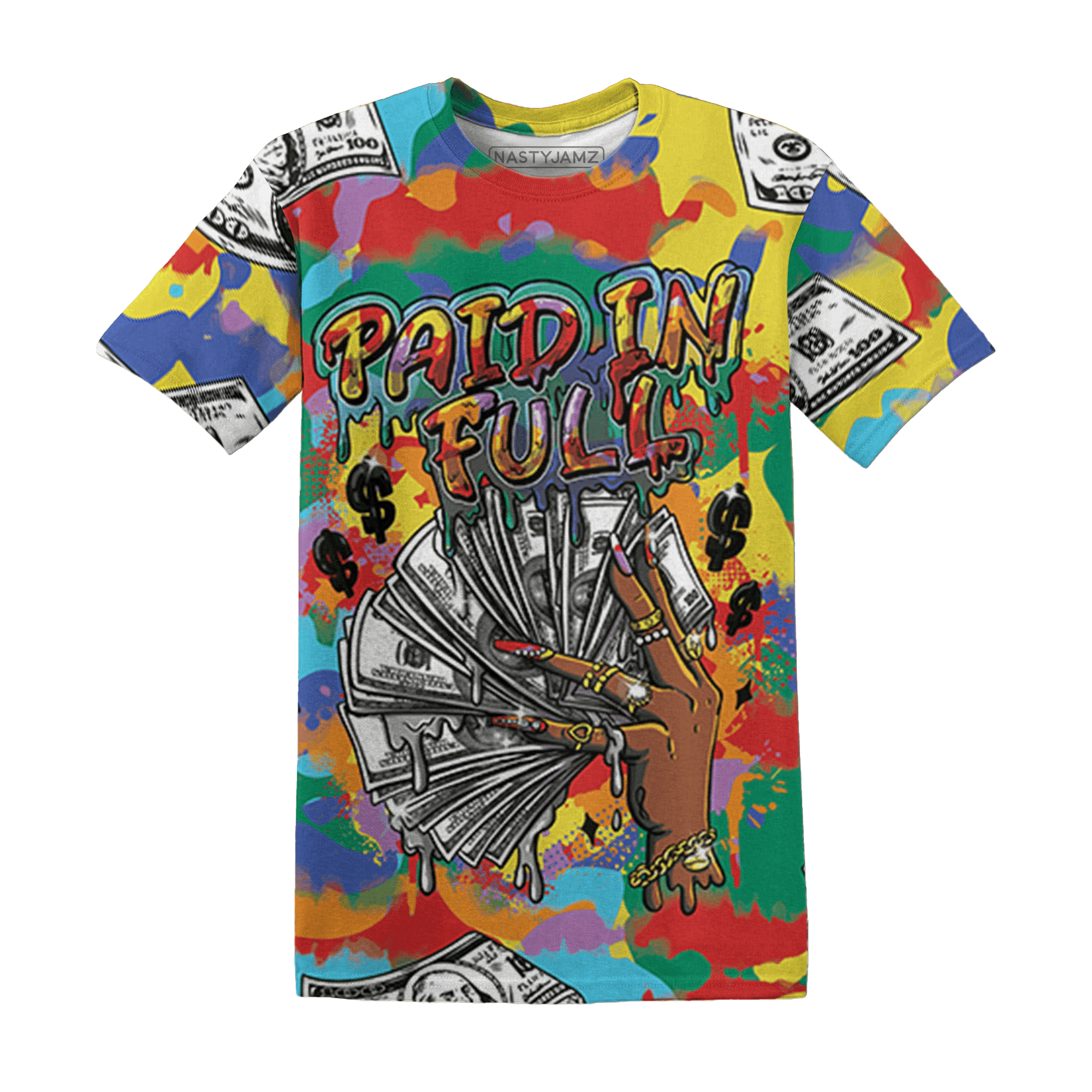 Mid GS Six Championships 1s T Shirt Match Paid In Full 3D All-Over Print - NastyJamz