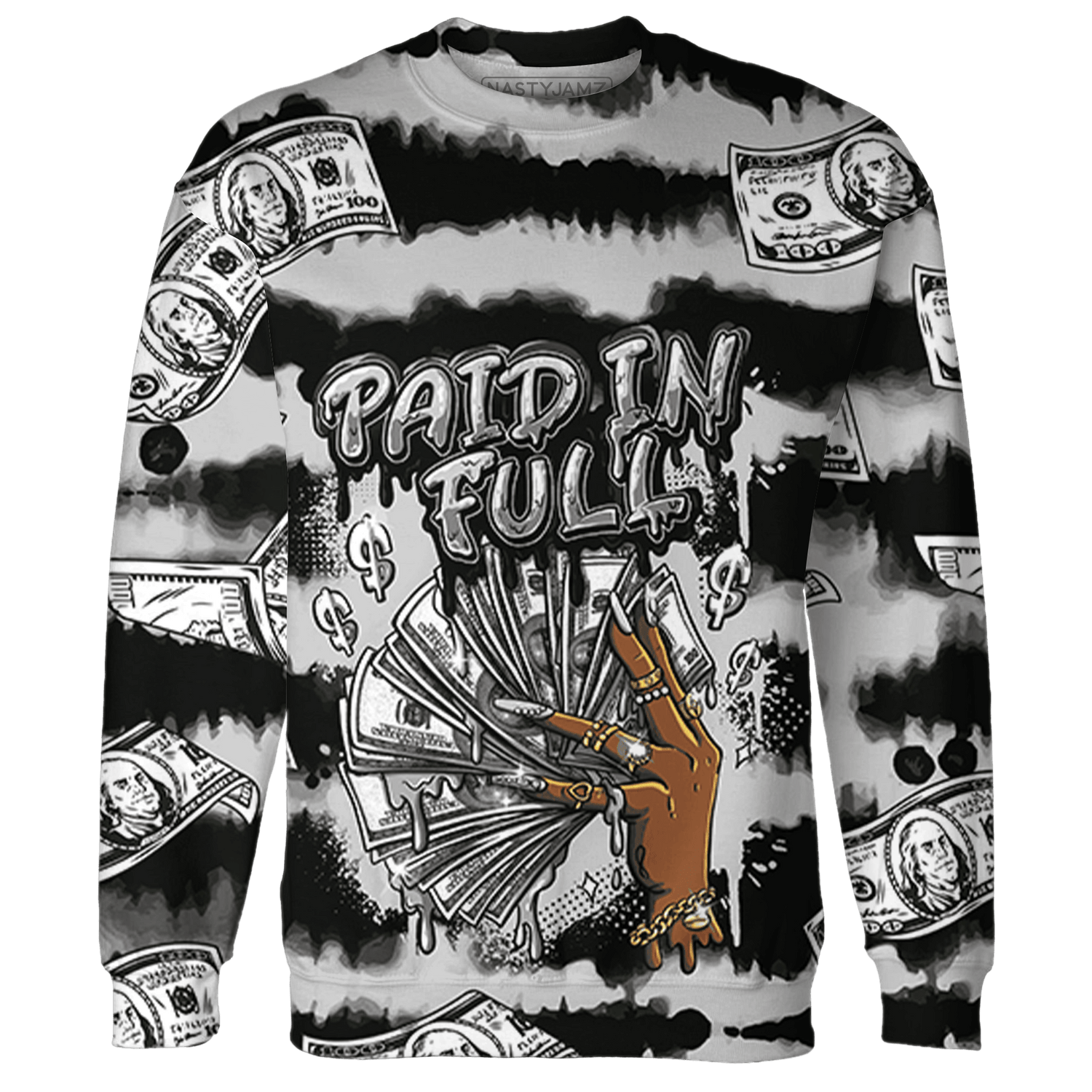 Retro High OG Black White 1s Sweatshirt Match Paid In Full 3D All-Over Print - NastyJamz