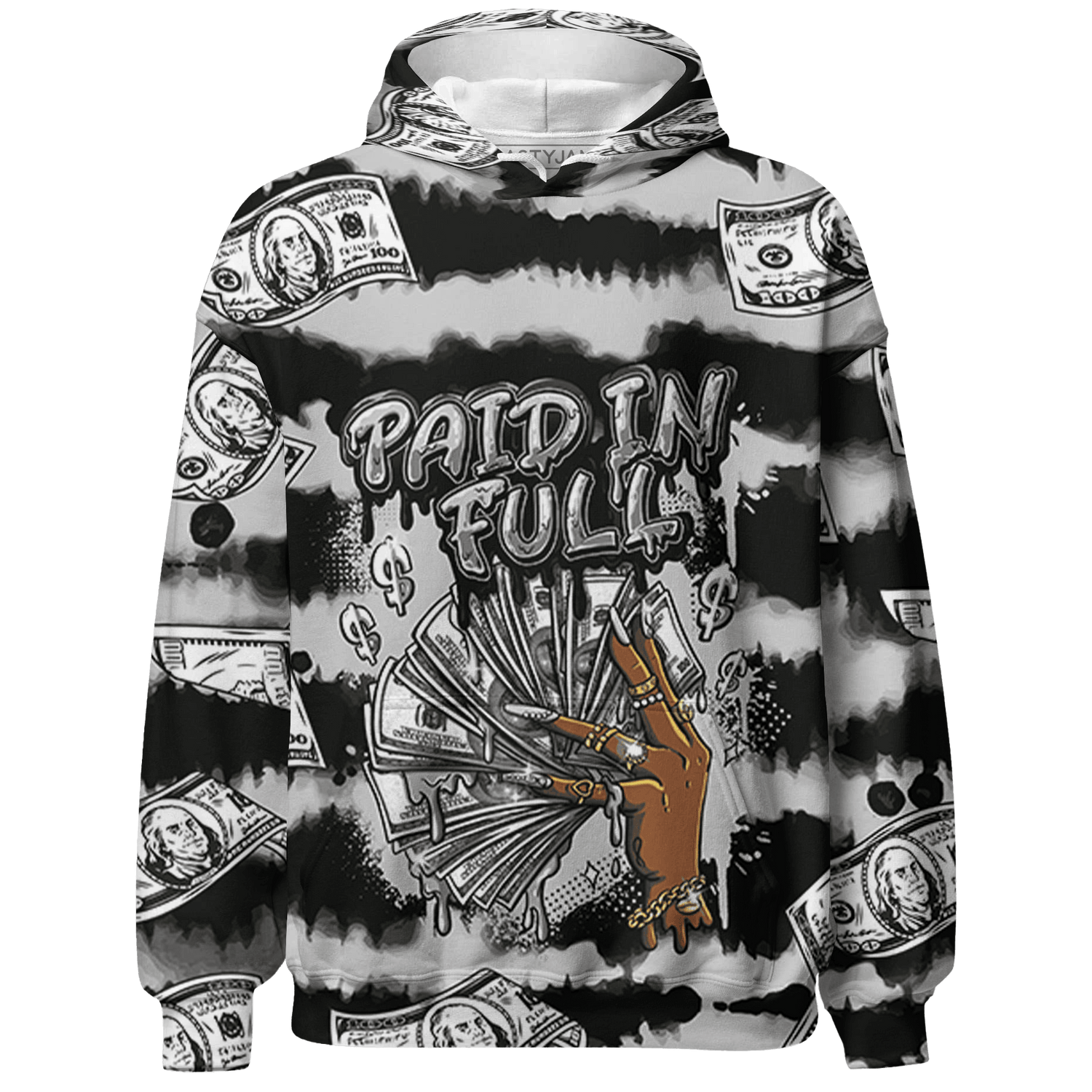 Retro High OG Black White 1s Hoodie Match Paid In Full 3D All-Over Print - NastyJamz