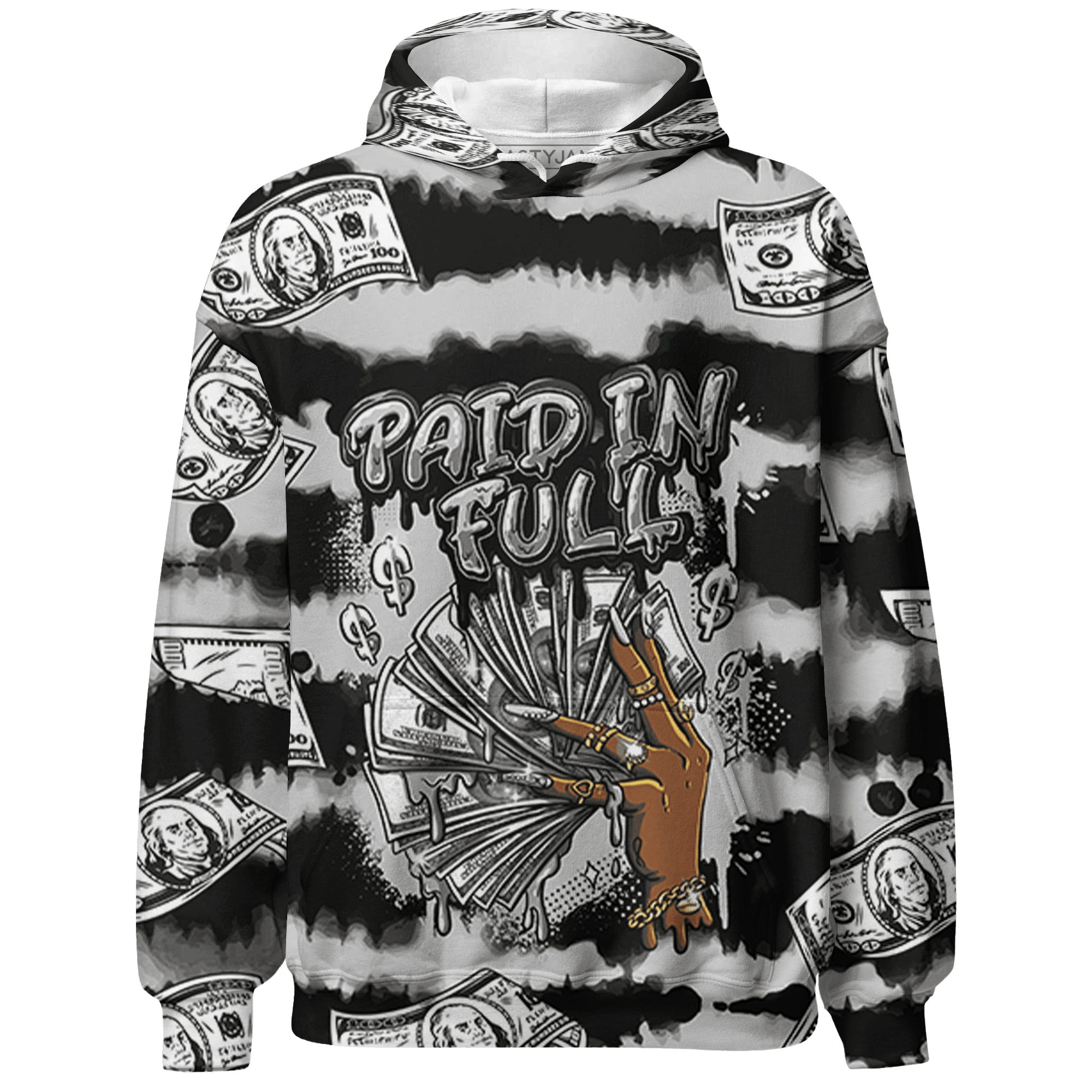Retro High OG Black White 1s Hoodie Match Paid In Full 3D All-Over Print - NastyJamz