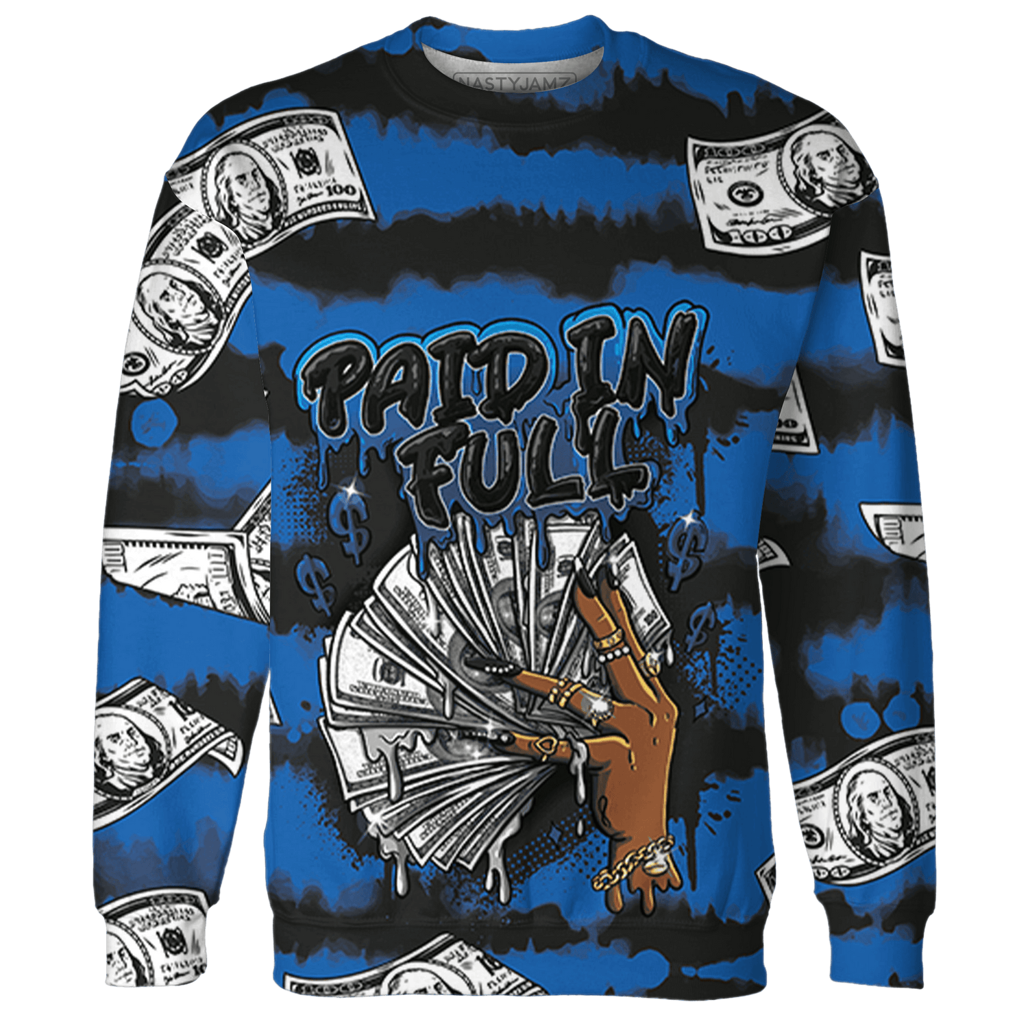 Royal Reimagined 1s Sweatshirt Match Paid In Full 3D All-Over Print - NastyJamz